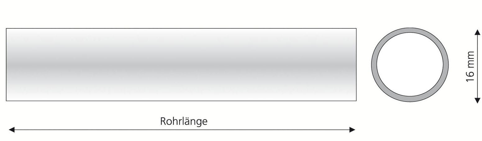 Liedeco Gardinenstange »Gardinenrohr, Stilrohr, Gardinenstange 16 mm "Esperanca"«, 1 läufig-läufig, Fixmass