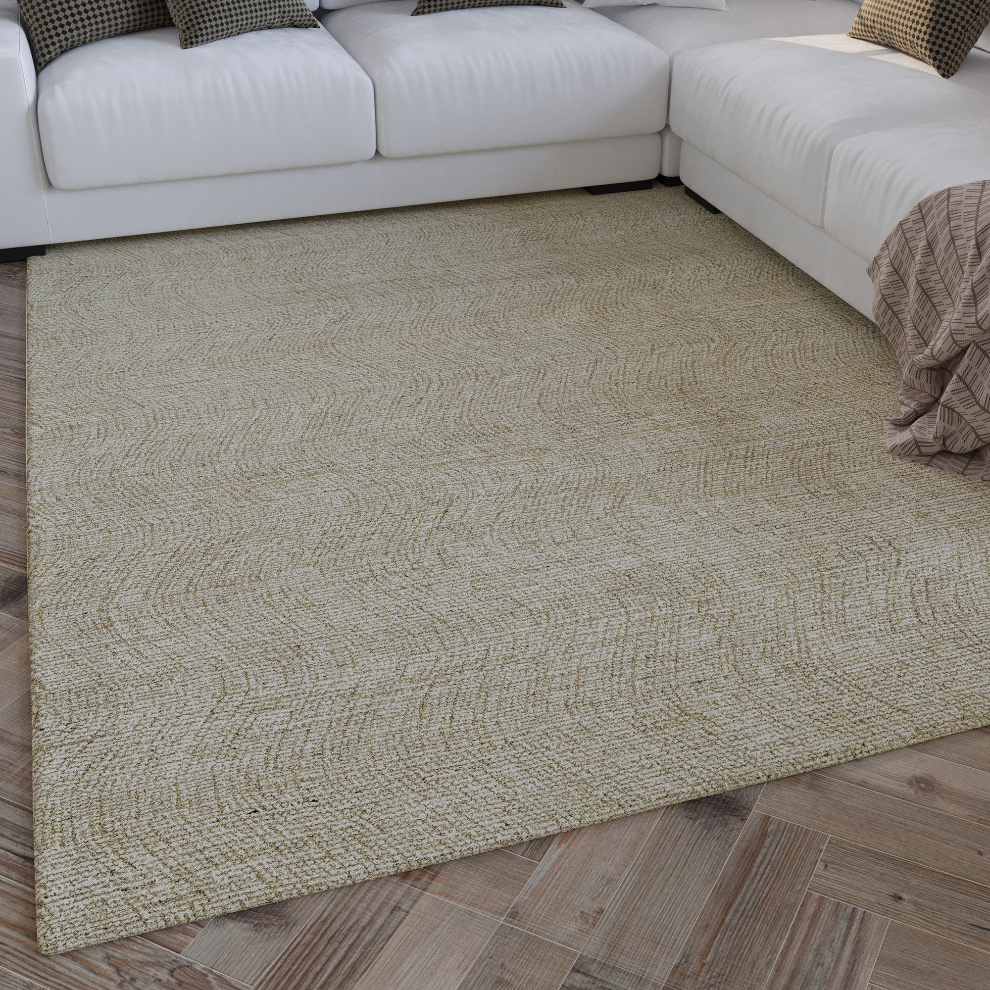 Image of Wecon home Wollteppich "Hamptons THIRTEEN" rechteckig 10 mm Höhe Läufer, Schurwolle, Kurzflor, Wohnzimmer, Schlafzimmer, elegant, Welle