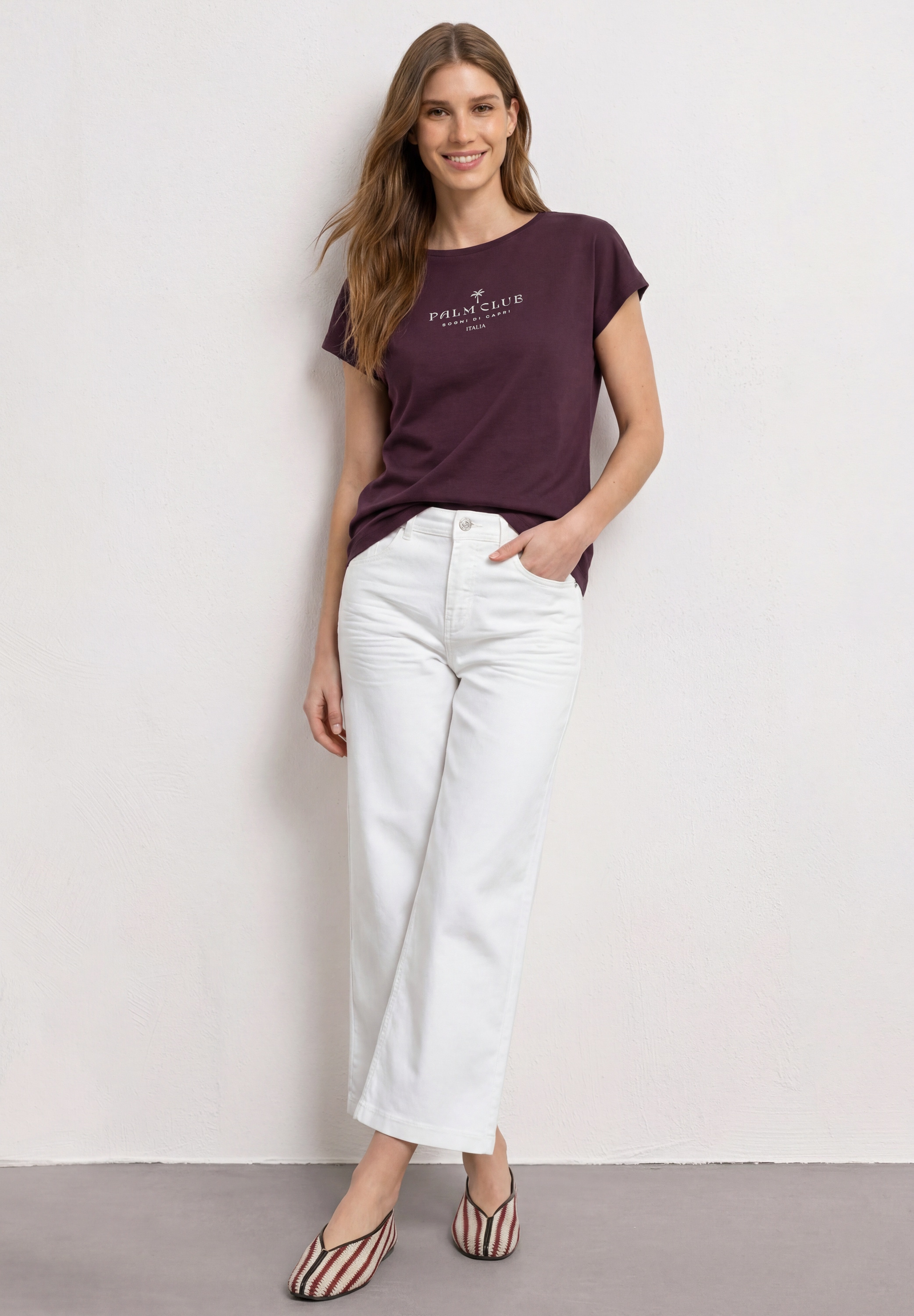 STREET ONE Haut de chemise top d'été avec texte