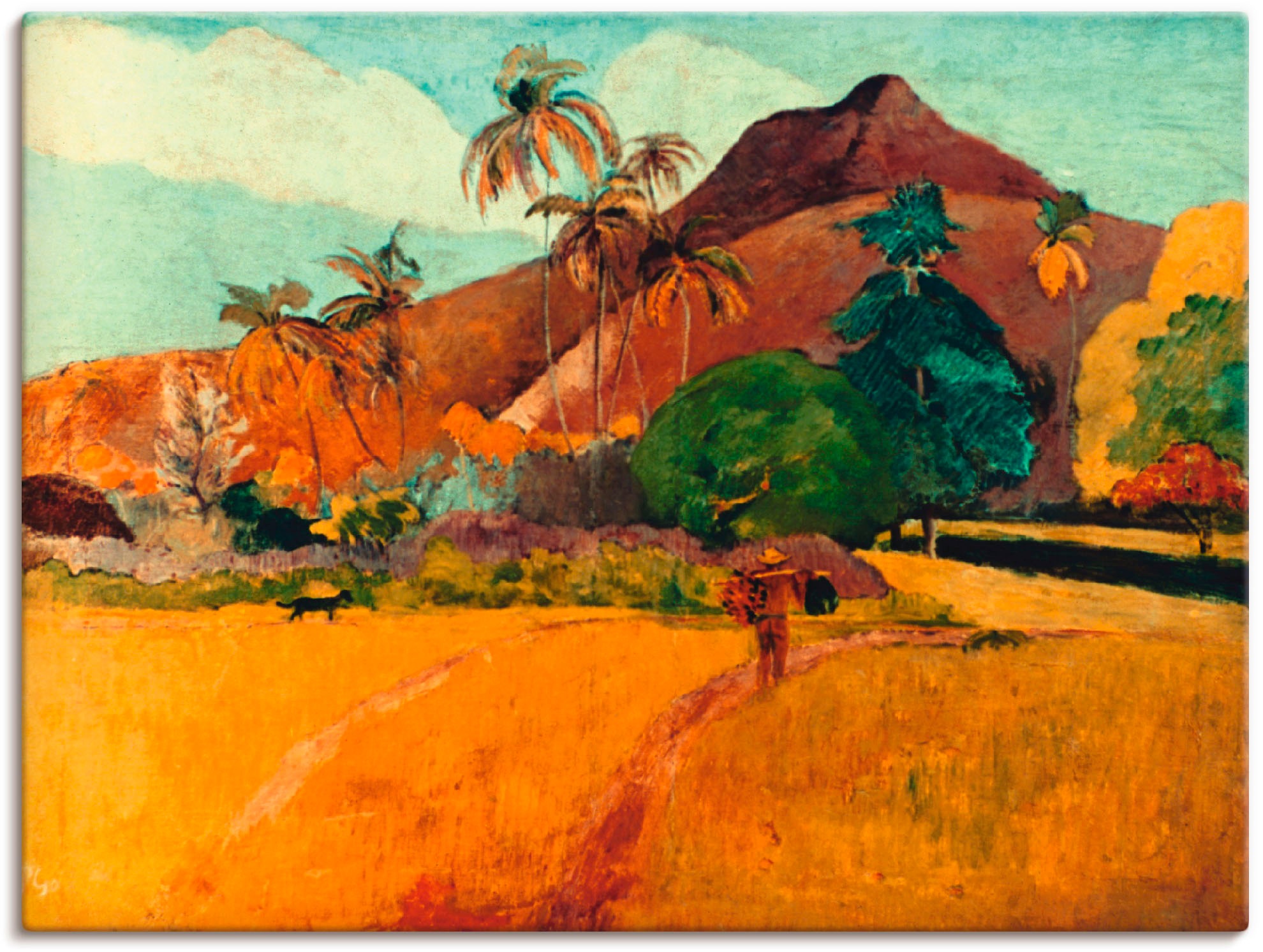 Image of Artland Leinwandbild "Tahitische Landschaft, 1891" Berge 1 Stk. tlg. auf Holzrahmen gespannt