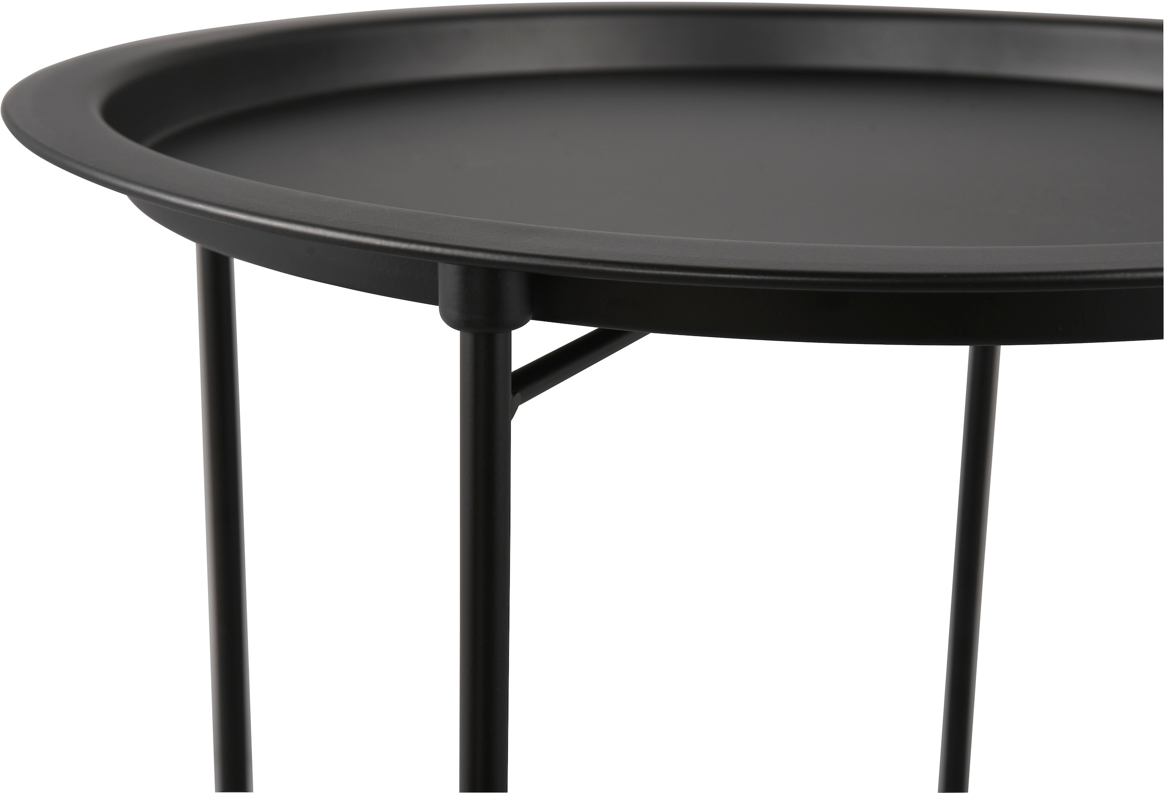 MIRRORS AND MORE Beistelltisch »Carolinaa« 1 Stk. tlg. schwarzes Metallgestell