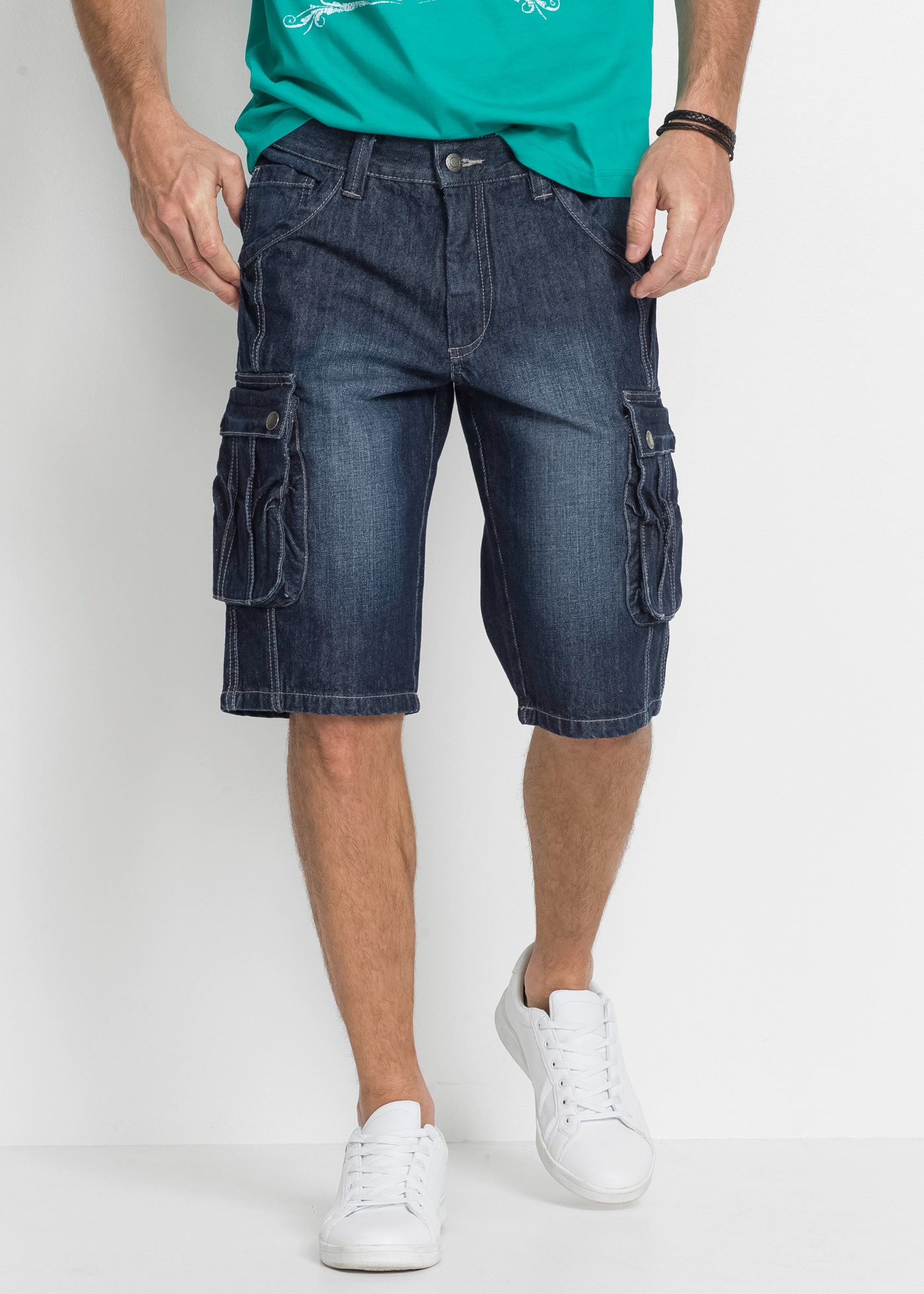 Image of bonprix Bermudas mit Used-Effekt, regular fit, aus Baumwolle