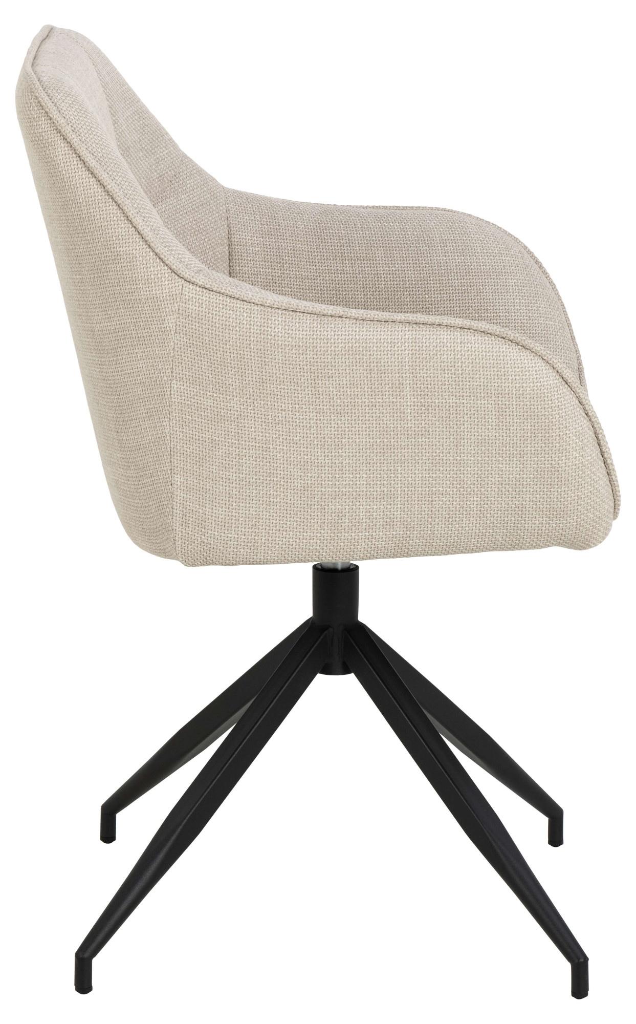 ACTONA GROUP Chaise avec accoudoirs »Brenda Esszimmerstuhl, Polsterstuhl,« () fonction pivotante, accoudoir, tissu, coutures en carré, pieds en métal noirs