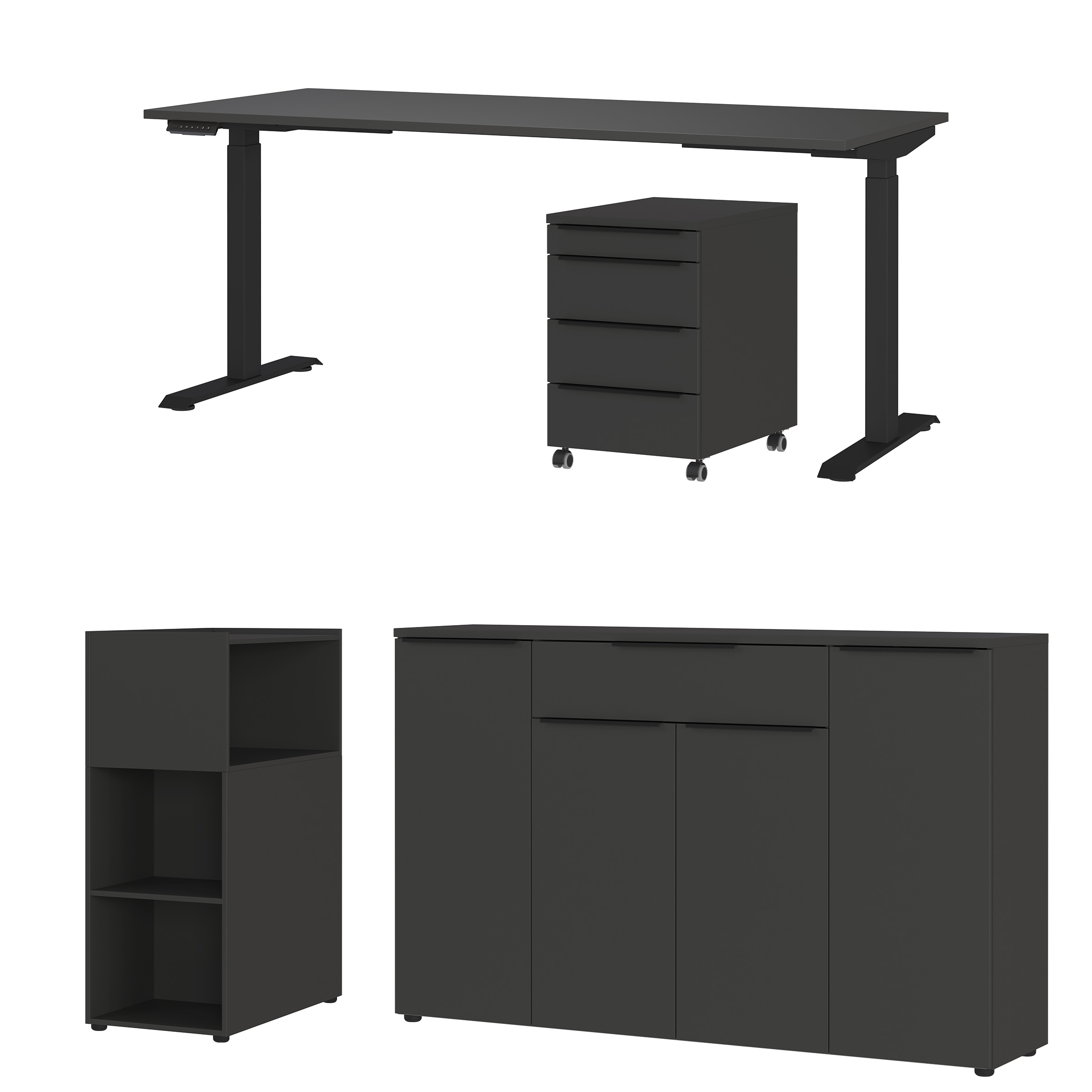 GERMANIA Büromöbel-Set »Mailand« 4 Stk. tlg. inkl. Schreibtisch, Rollcontainer, Raumteiler und Sideboard