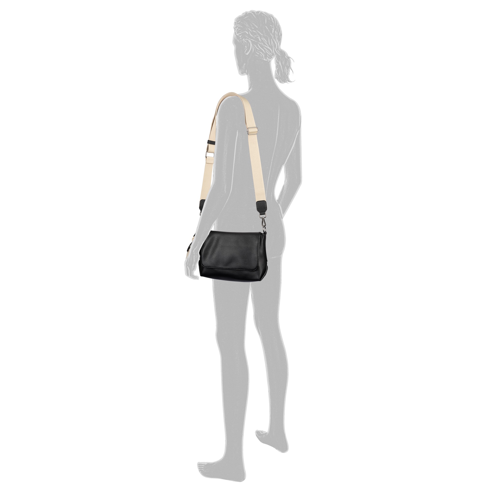 TOM TAILOR Umhängetasche »Fania« Damen Schultertasche mit Fellimitat-Anhänger