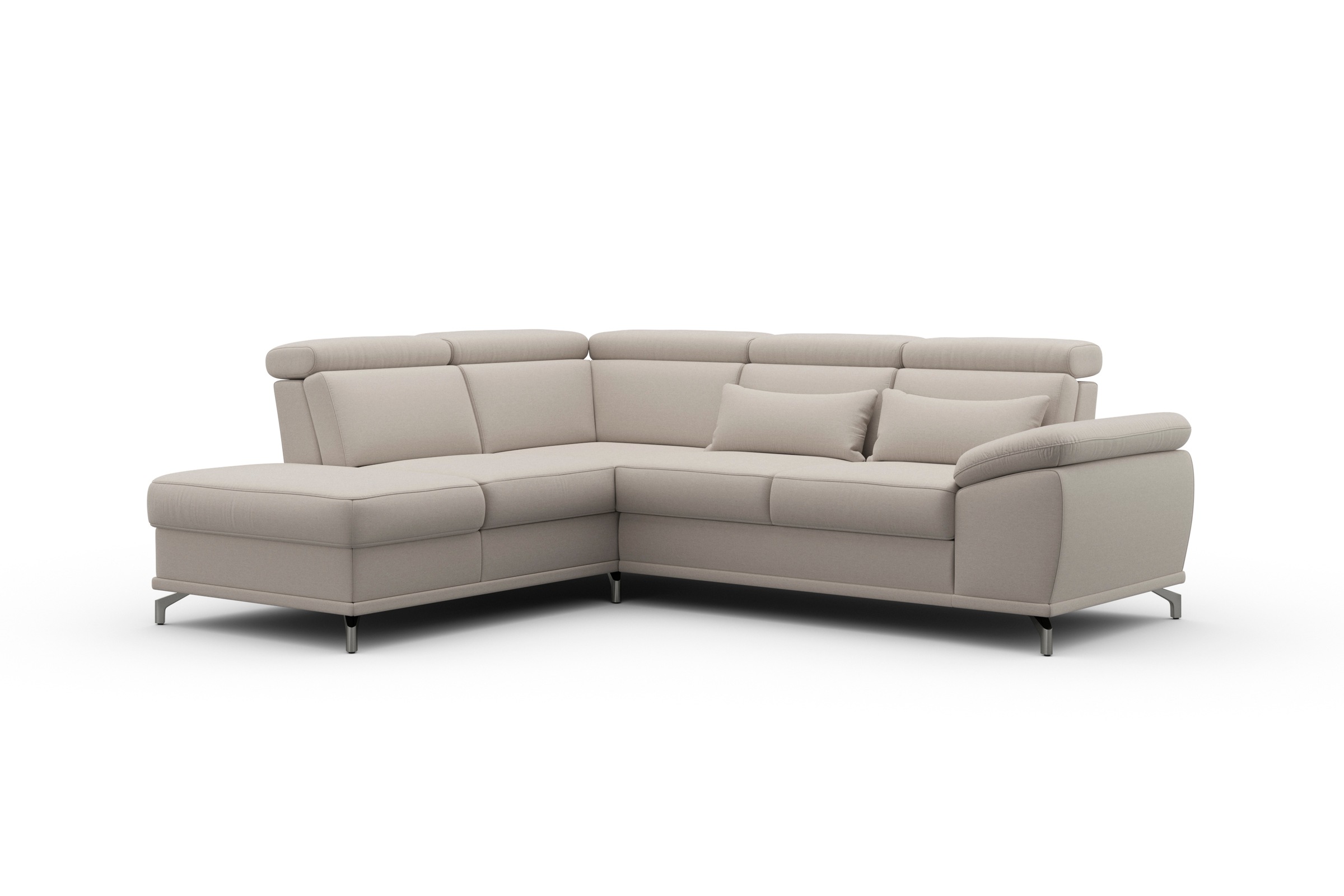 sit&more Ecksofa »Cabrio L-Form, B: 274 cm, mit Sitztiefen-, Arm- & Kopfteilverstellung« 3 Nierenkissen, Federkern, optional Bettfunktion und Stauraum