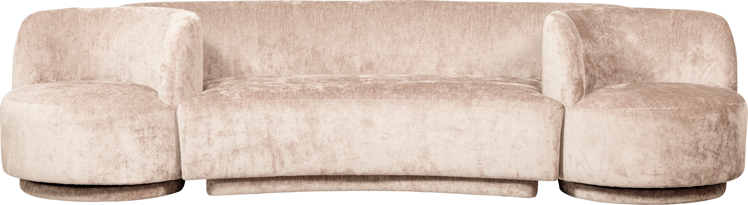 WOOOD Loungesofa »Combi Popular Chenille-Bezug organische Form H 72 x B 290 x T 97 cm« Mit 2 sessel, Tragkraft 400 kg, Maximale Verschleissfestigkeit