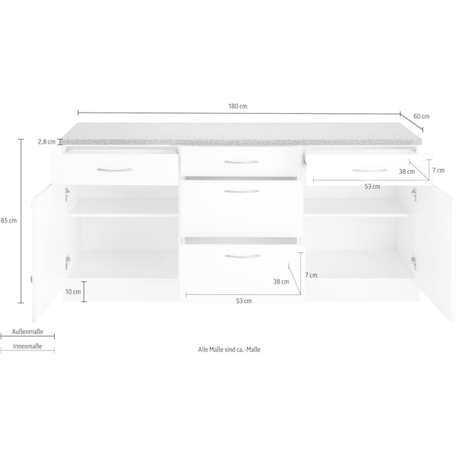 wiho Küchen Unterschrank »Kiel«, 180 cm breit kaufen
