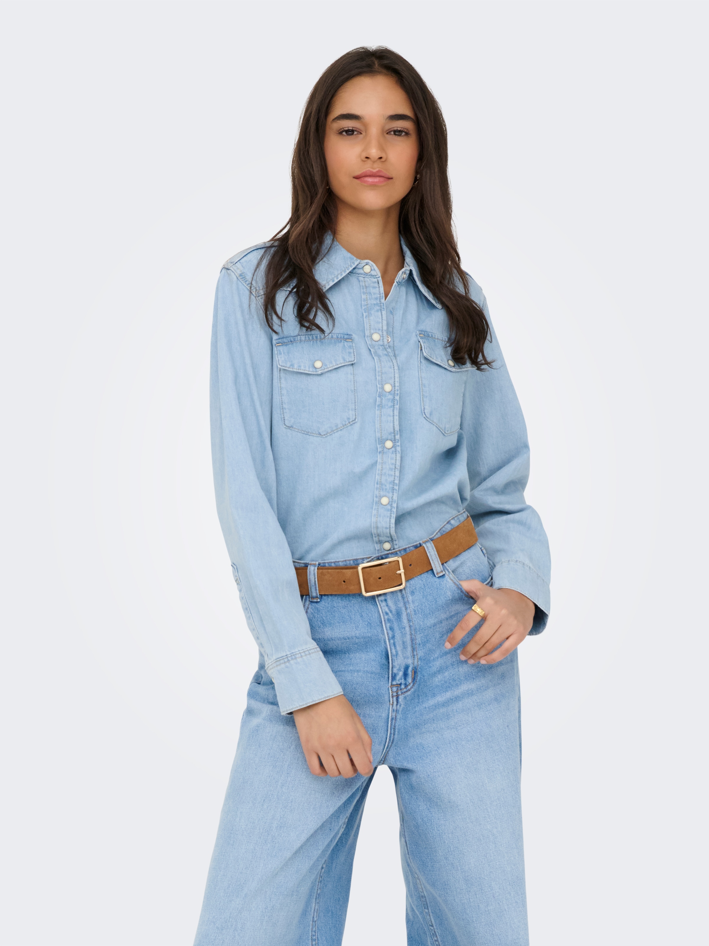 Image of ONLY Jeansbluse "ONLCHARLIZE LS DNM SHIRT AKM NOOS" mit Brusttaschen