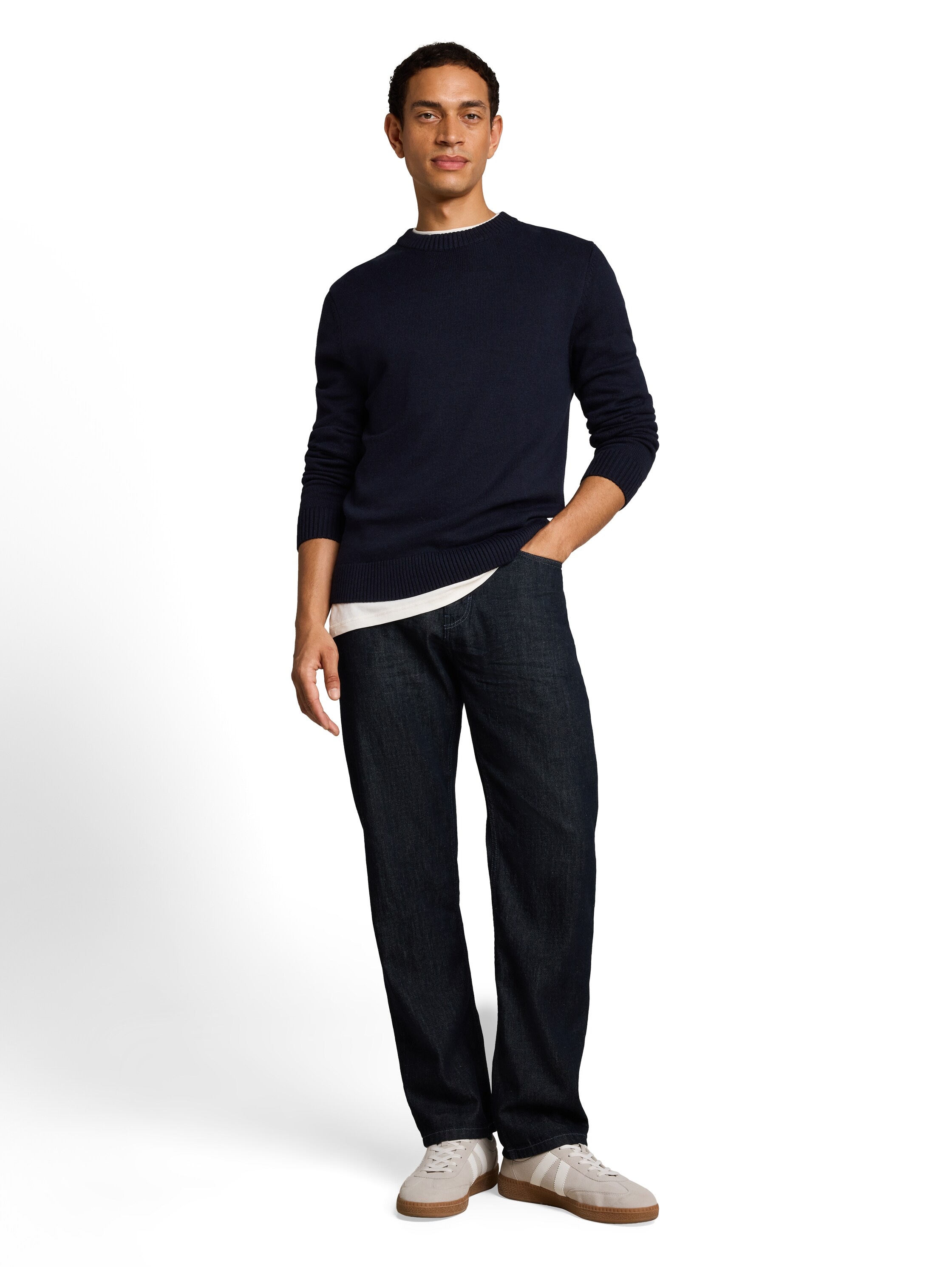 TOM TAILOR Pull en tricot À col rond / coton