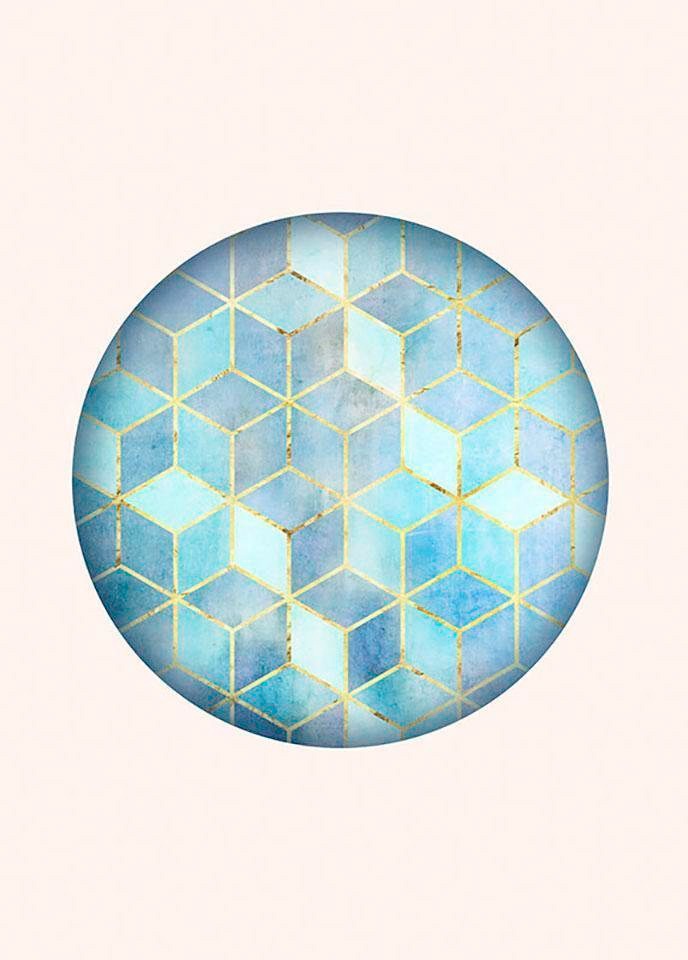 Image of Komar Poster »Mosaik Circle Azzuro«, Formen-Kunst, Höhe: 50cm bei Ackermann Versand Schweiz