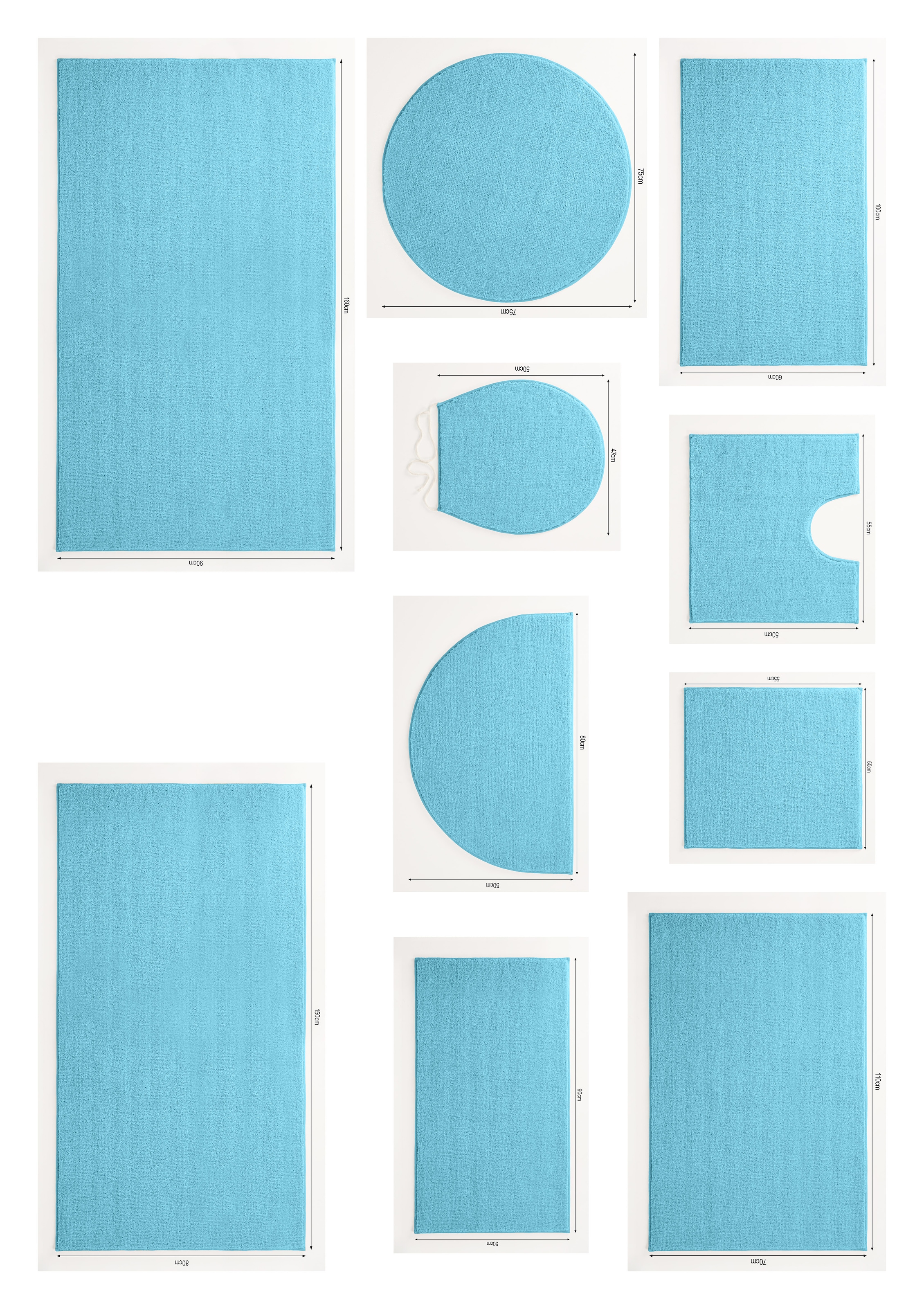 my home Badematte »Vanessa, Badvorleger, Badezimmer Teppich«, rutschhemmend beschichtet, schnell trocknend-fussbodenheizungsgeeignet-strapazierfähig, Badteppich, weiche Haptik, unifarben