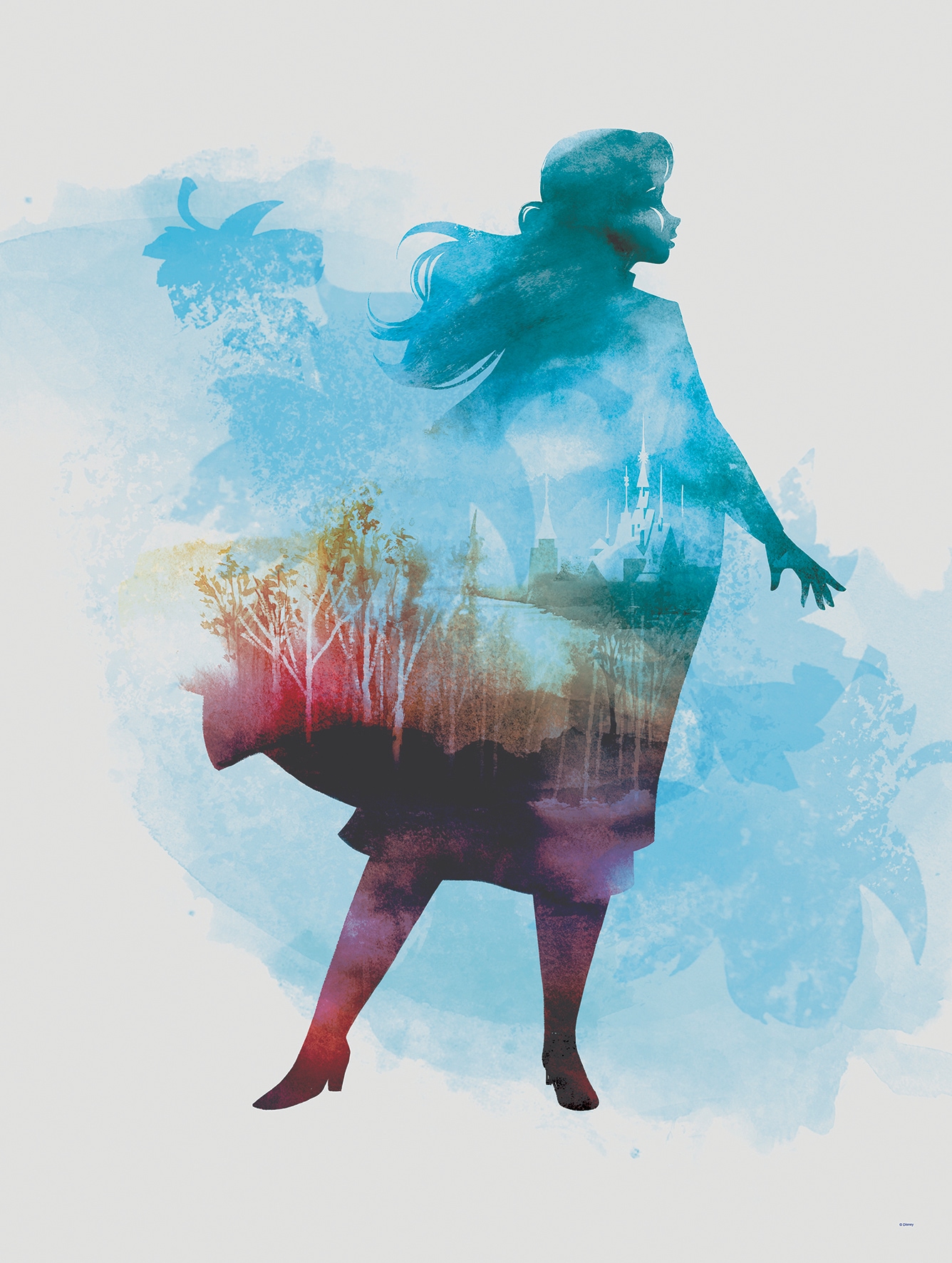 Image of Komar Bild "Frozen Anna Aquarell" Disney 1 Stk. tlg. Wandbild zur Dekoration im Kinderzimmer - ohne Rahmen