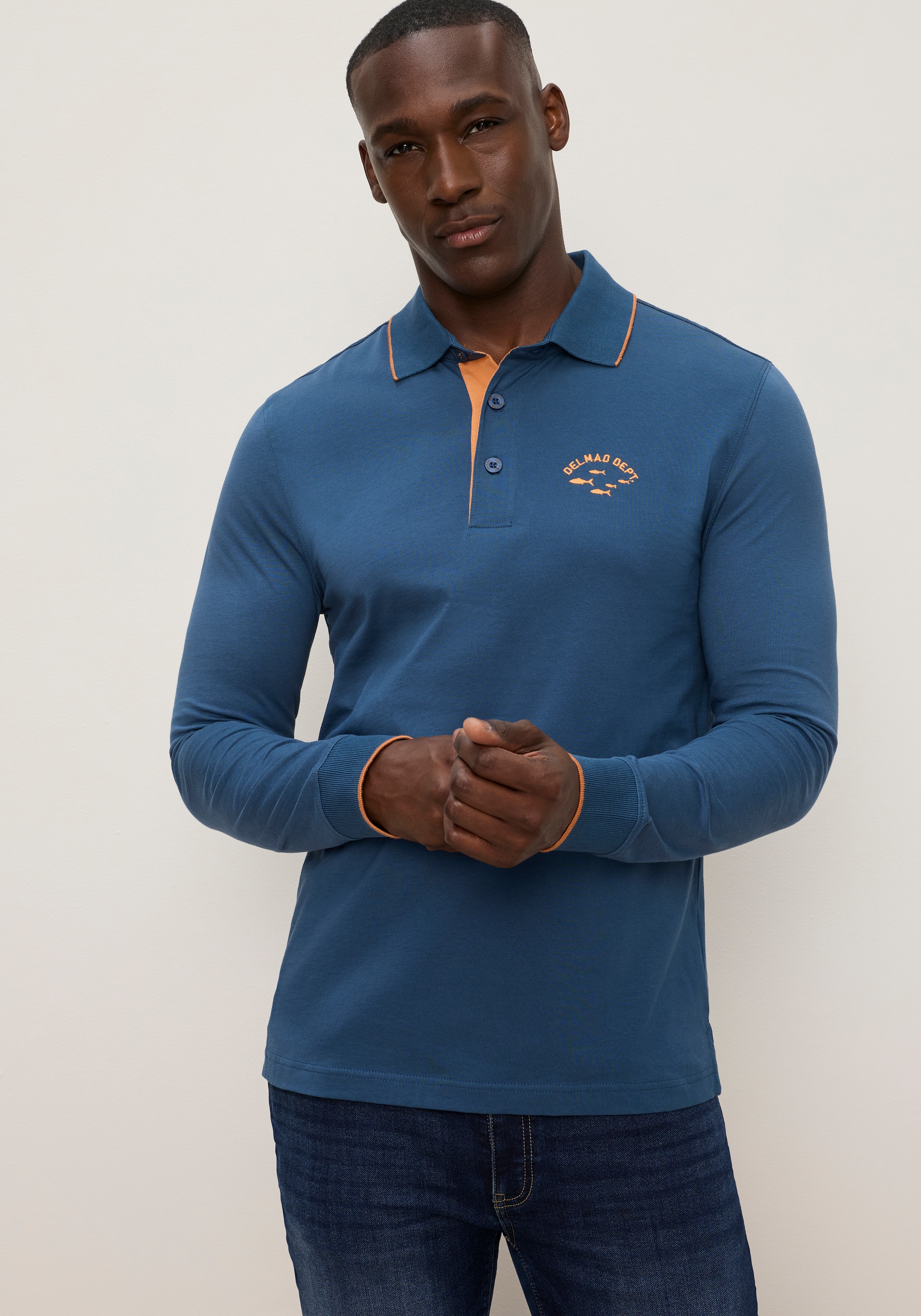 Image of DELMAO Poloshirt Normal geschnittene Passform, mit Langarm