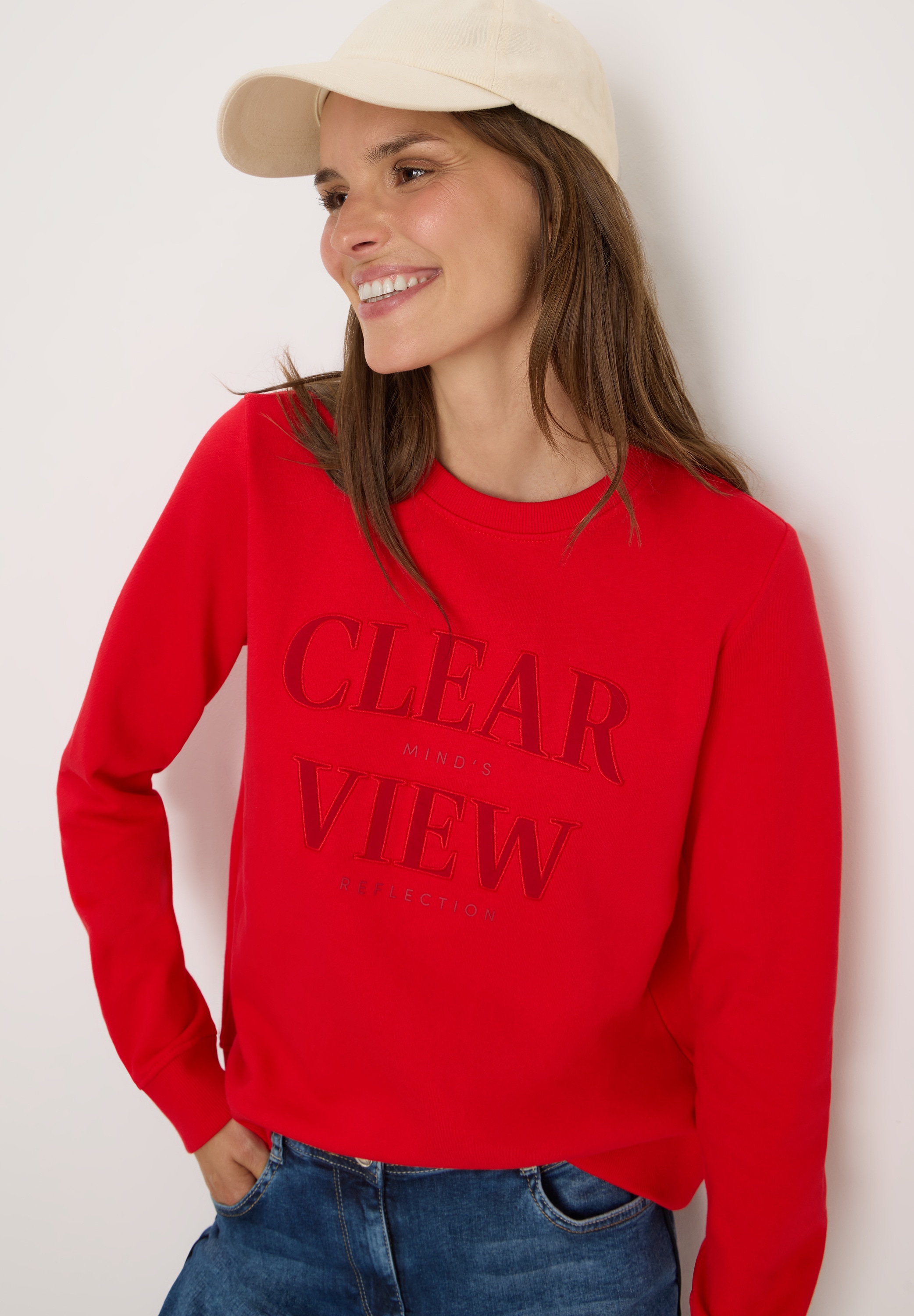 Cecil Sweatshirt mit Wording Artwork