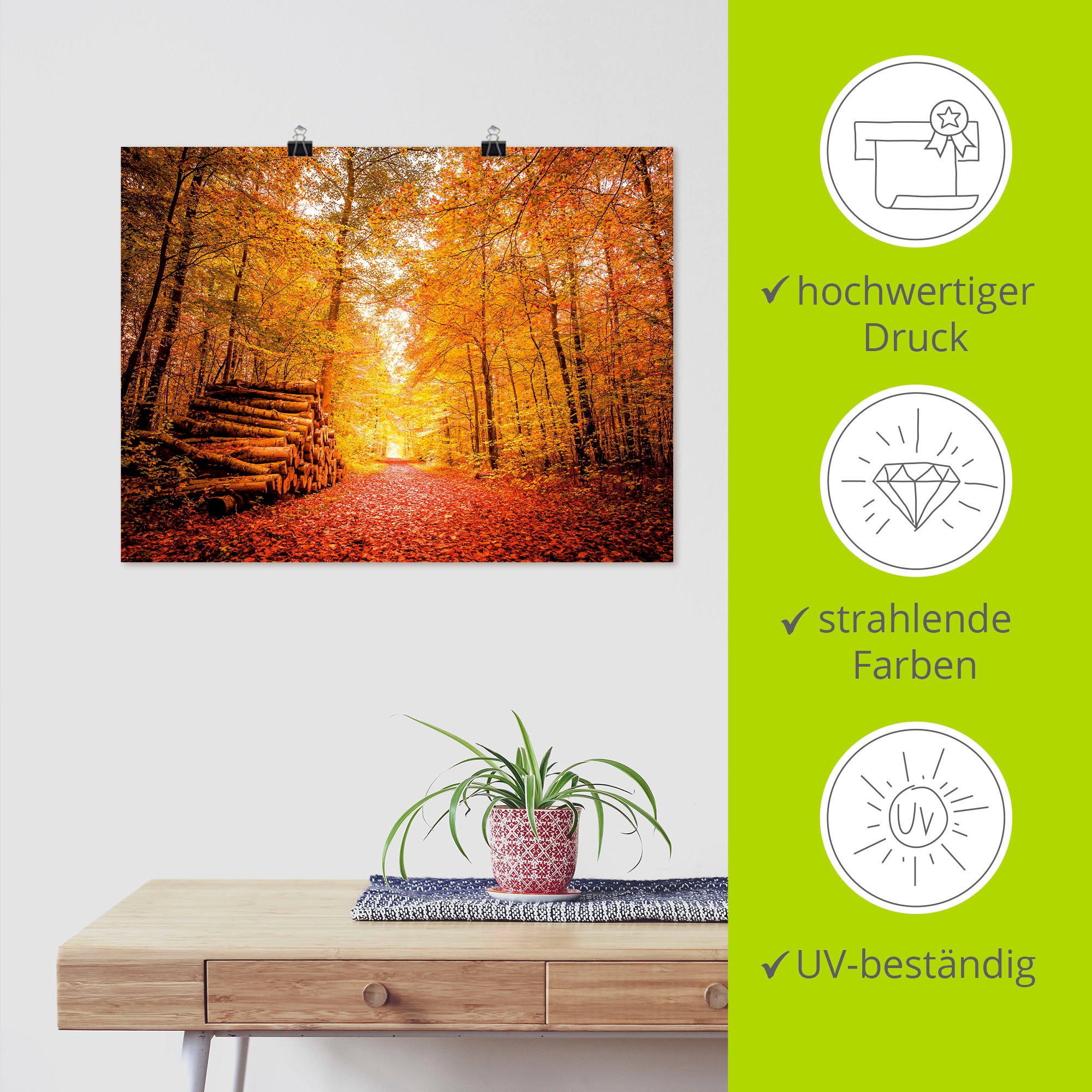 Artland Poster »Herbstlandschaft«, Vier Jahreszeiten, (1 St.), als Alubild, Leinwandbild, Wandaufkleber oder Poster in versch. Grössen
