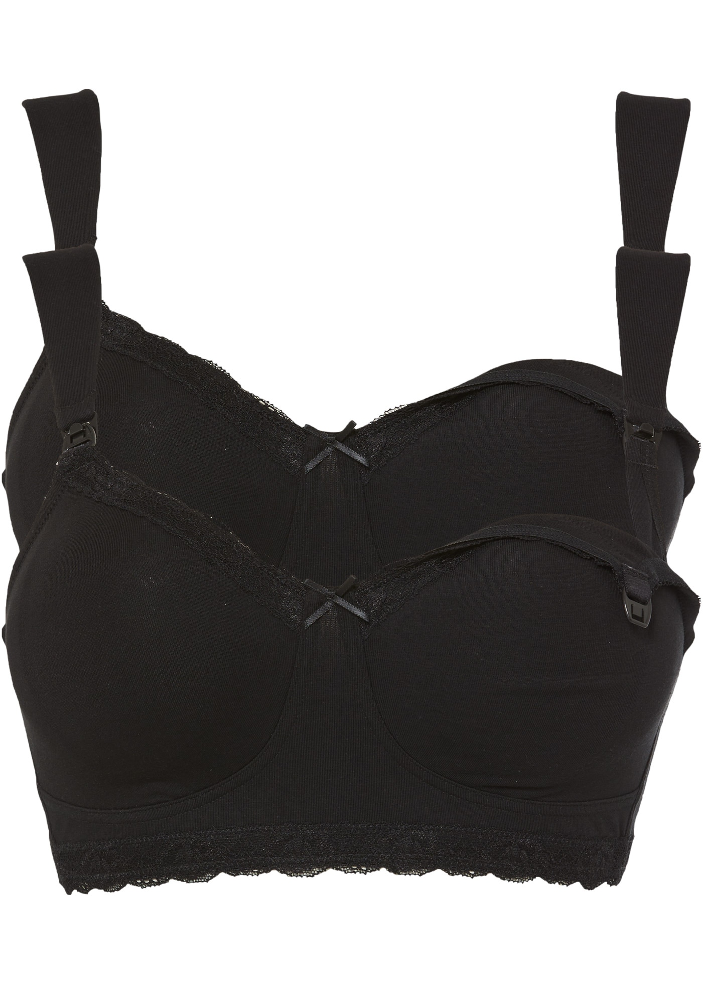 bonprix Soutien-gorge d'allaitement Paquet, 2 avec dentelle décorative et larges bretelles