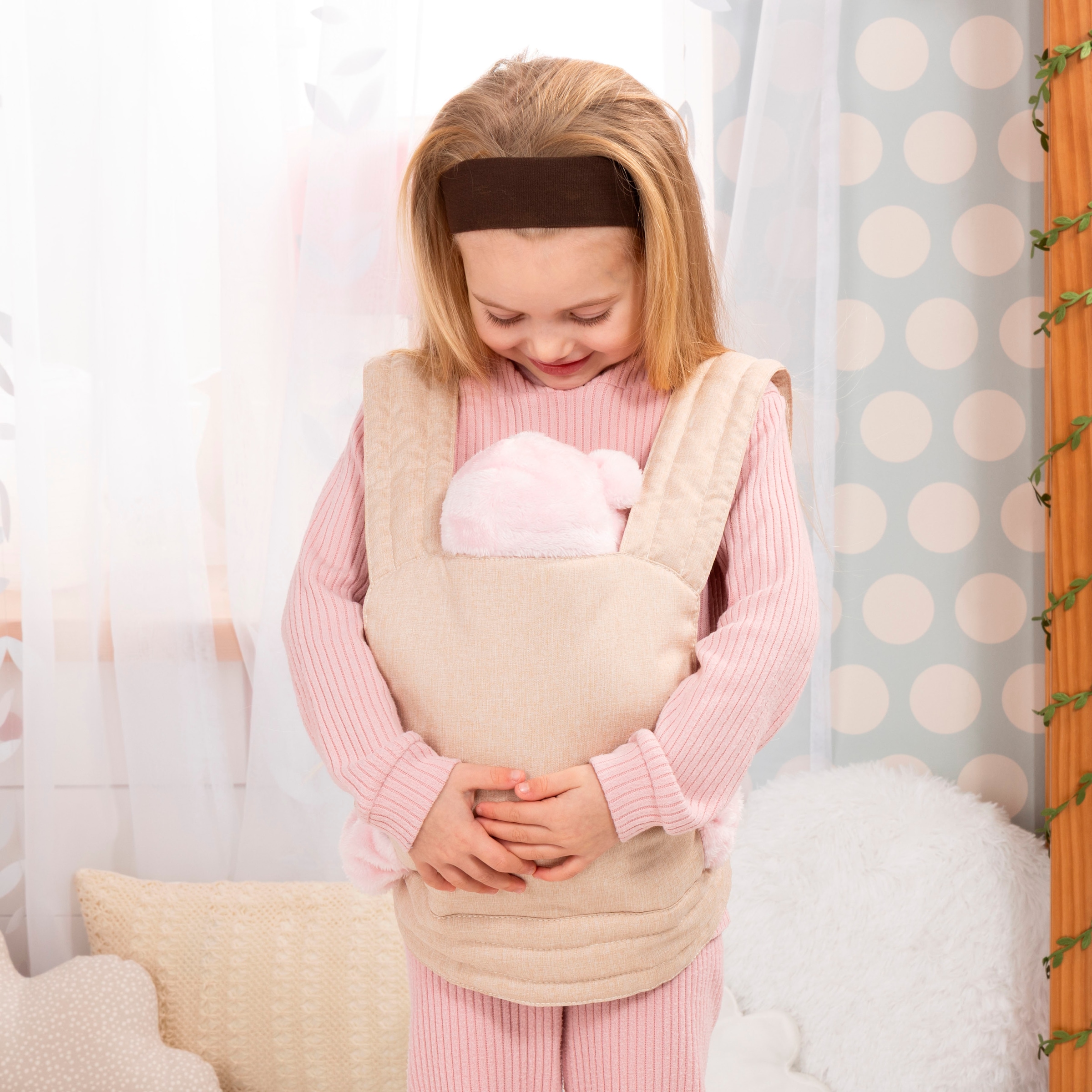 Bayer Puppen Trage »grau/rosa Schmetterling«