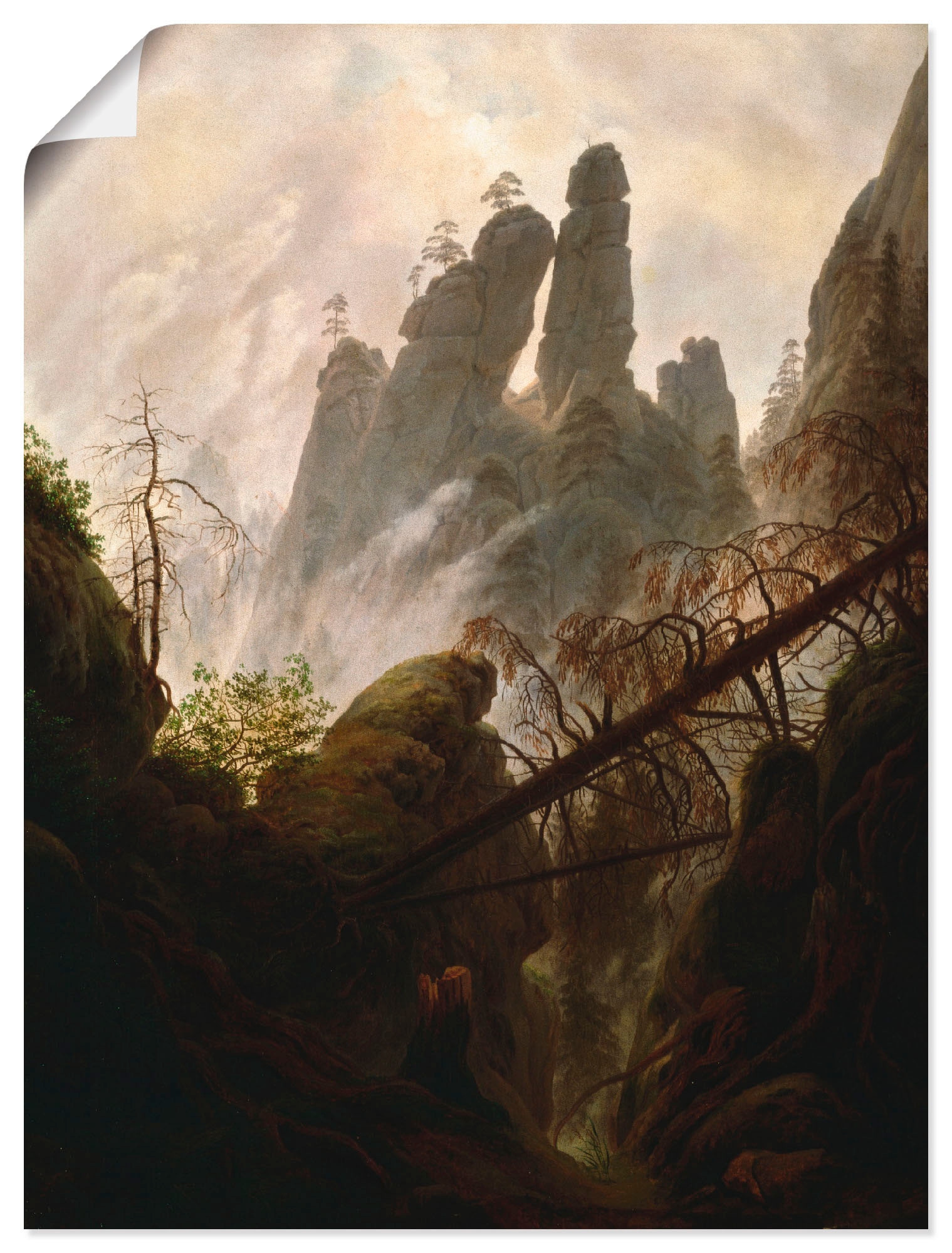 Kunstdruck »Felsenschlucht, 1822/23«, Felsen, (1 St.), als Leinwandbild, Wandaufkleber...