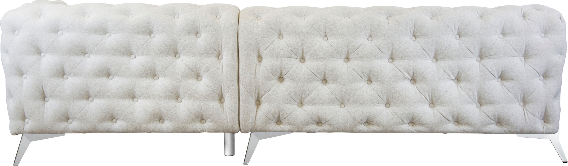 Leonique Chesterfield-Sofa »Amaury L-Form«, moderne Chersterfield-Optik, Breite 262 cm, Fussfarbe wählbar