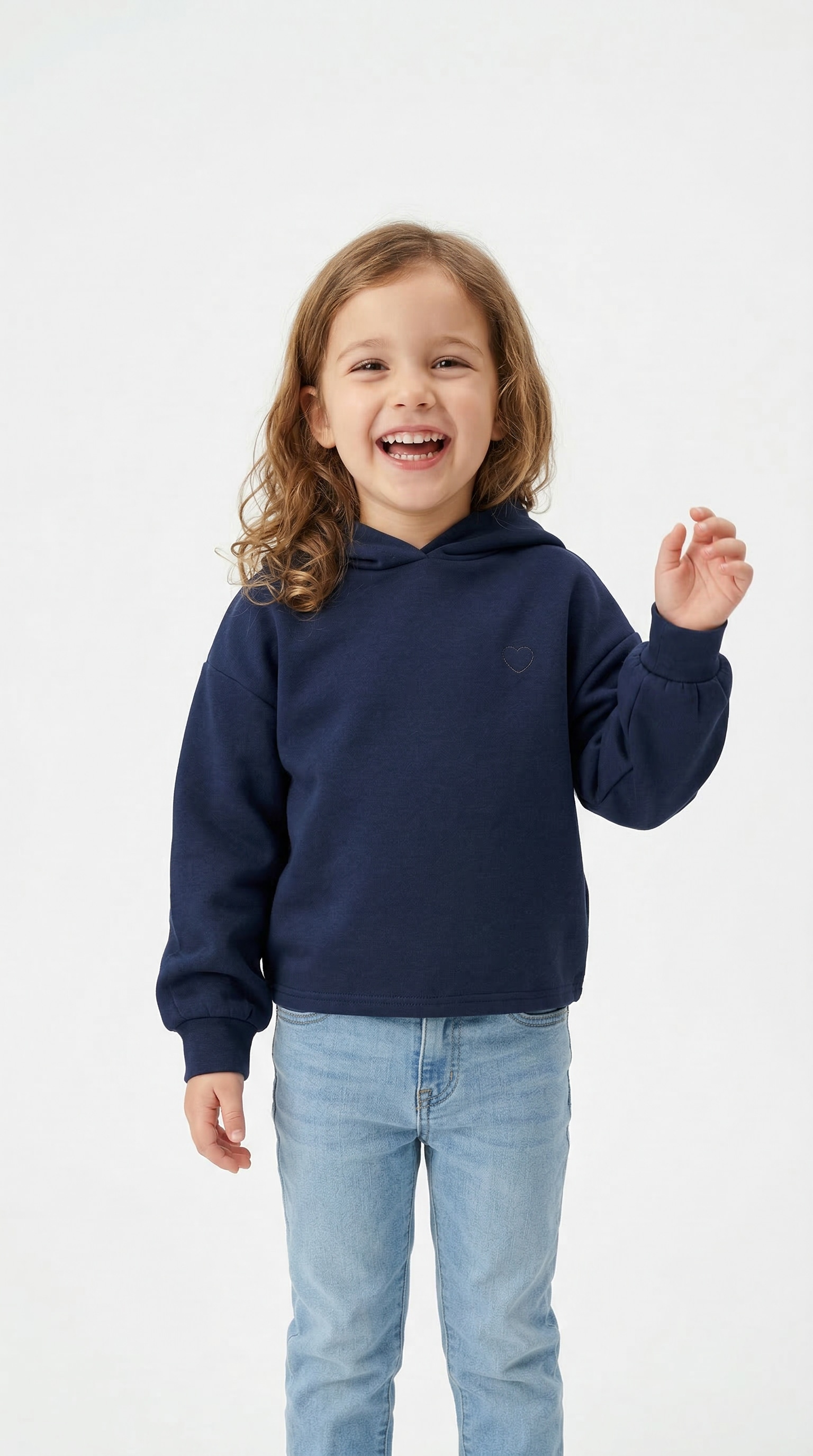 Image of KIDS ONLY Kapuzensweatshirt "KOGADA-COOPER HEART L/S HOOD FR SWT NOOS"