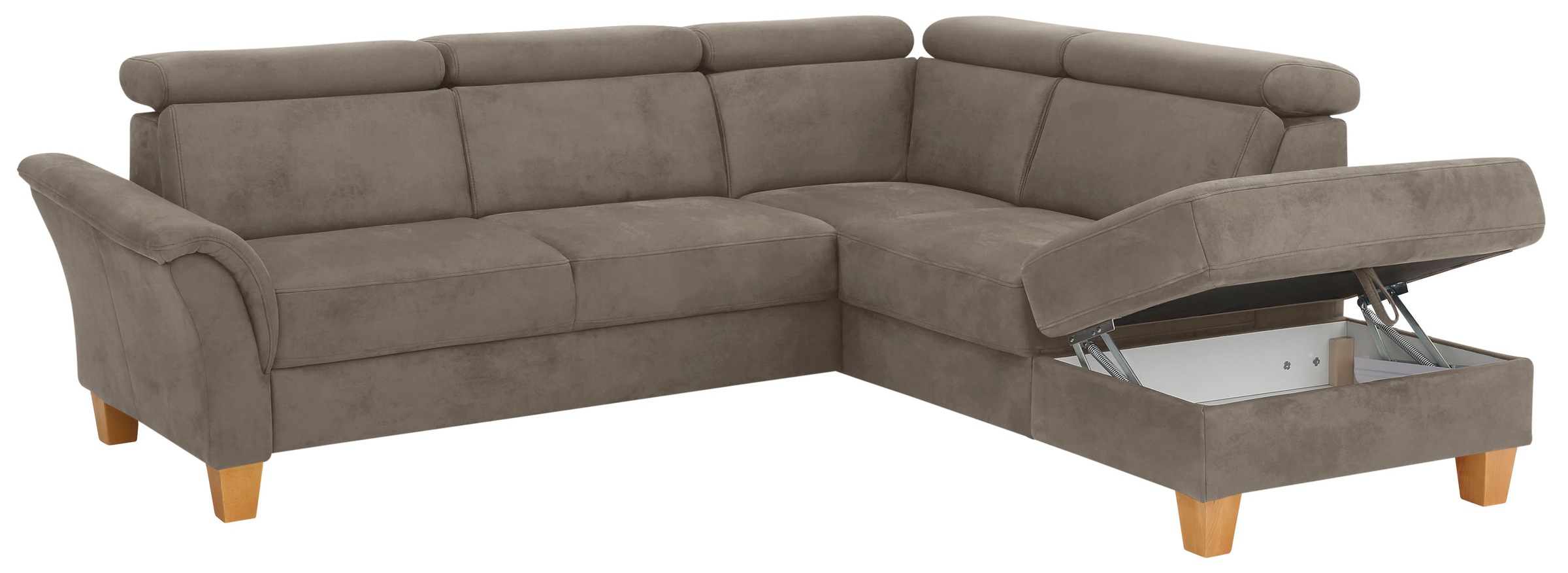 Home affaire Ecksofa »Conville L-Form«, Federkern, wahlweise mit Bettfunktion und Bettkasten bzw. Stauraum