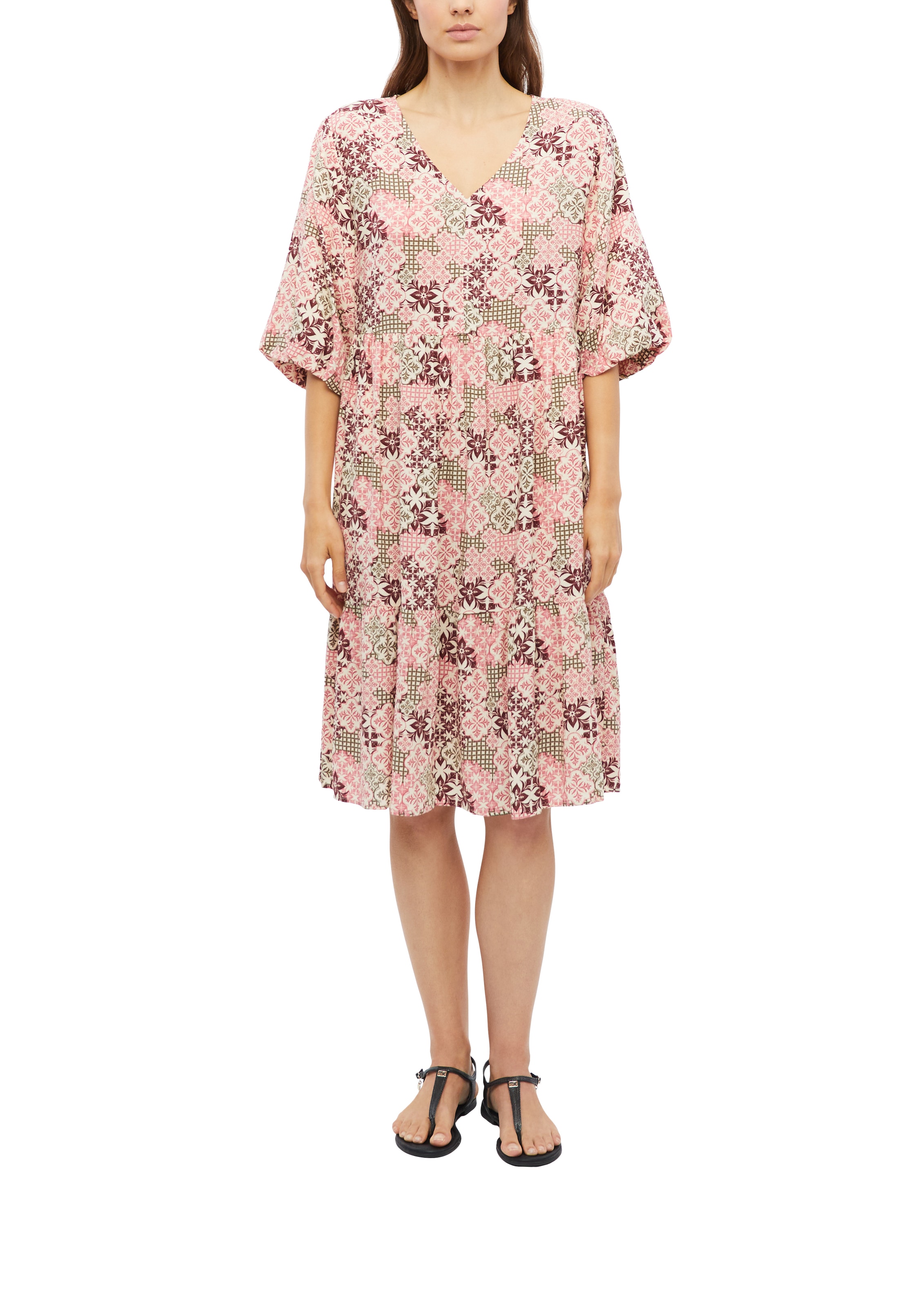 s.Oliver Robe chemisier Sans poches Robe d'été longue en viscose