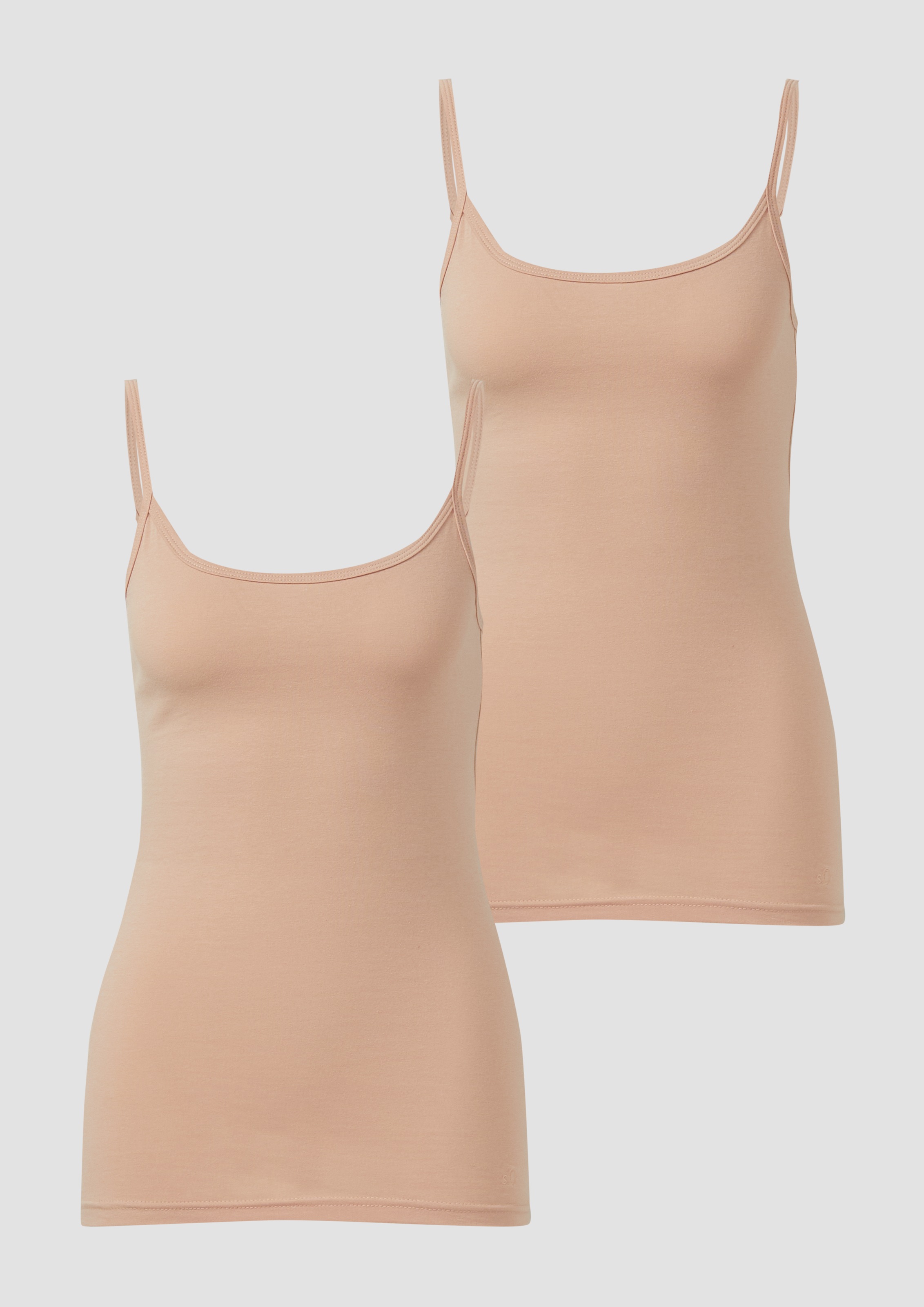 Image of s.Oliver Unterhemd 2er-Pack, aus elastischer Baumwoll-Qualität, Spaghettiträger-Top, Unterziehshirt