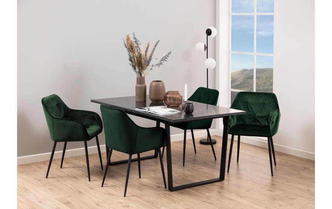 AC Design Table de salle à manger »Amble 60 x 90 x 74 cm, Schwarz«