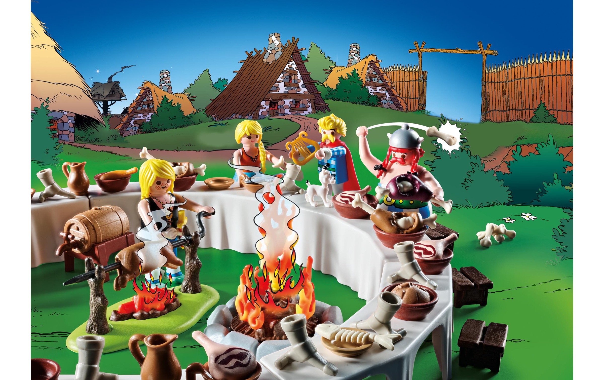 Playmobil® Spielbausteine »Asterix Das Dorfbankett 71827«, (159 St.)