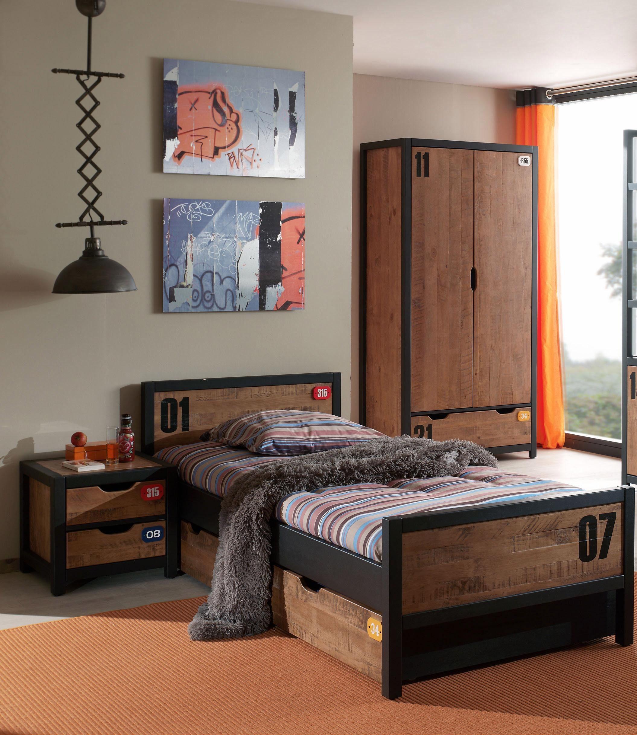 Vipack Kleiderschrank »Alex«, (Made in Europe), aus teilmassiver Kiefer und MDF in 2 Breiten