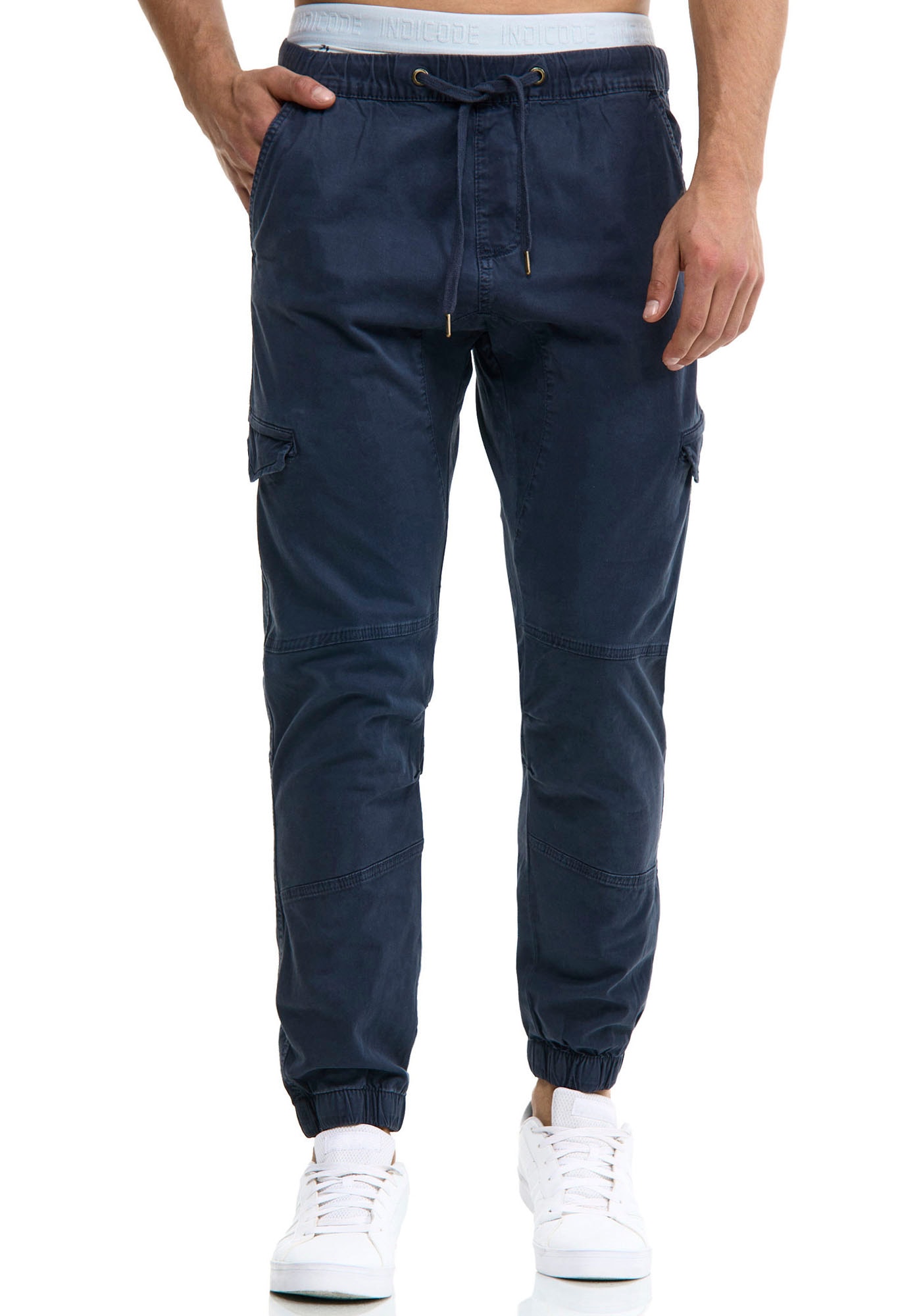 Image of Indicode Cargohose "INLevi" mit seitlichen Cargotaschen und elastischen Bündchen
