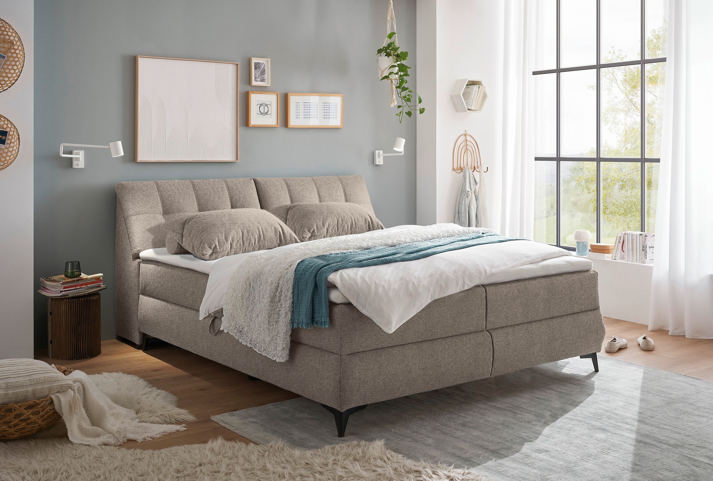 ED EXCITING DESIGN Boxbett »Atlantis« mit Bettkasten und Stauraum im Kopfteil
