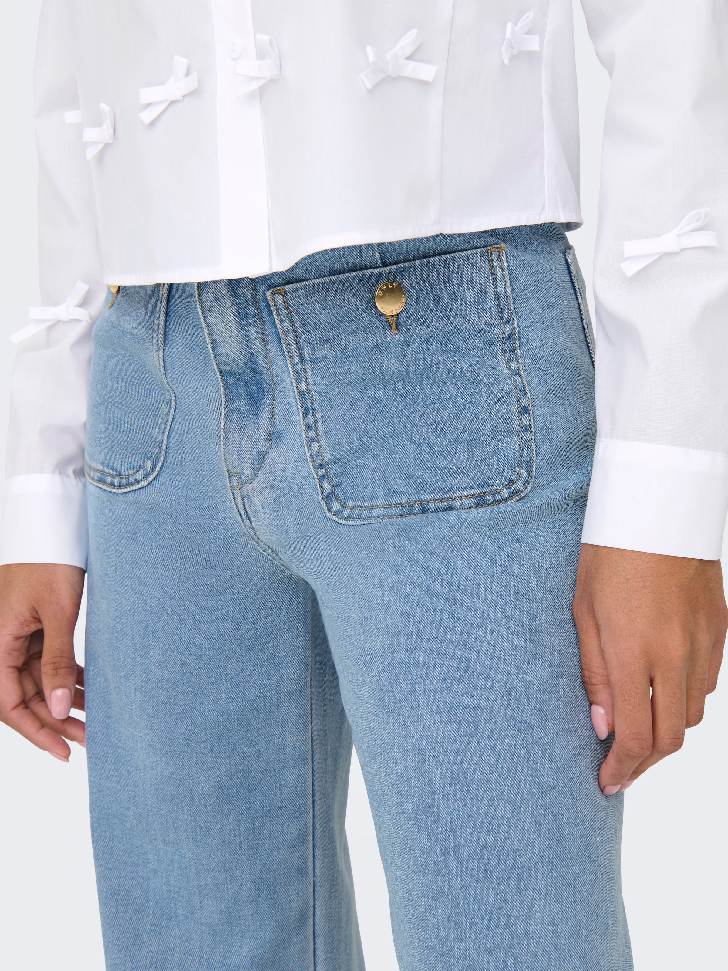 ONLY Jeans taille haute »ONLMADELINE HW WD POCKET DNM GUA221 NOOS«