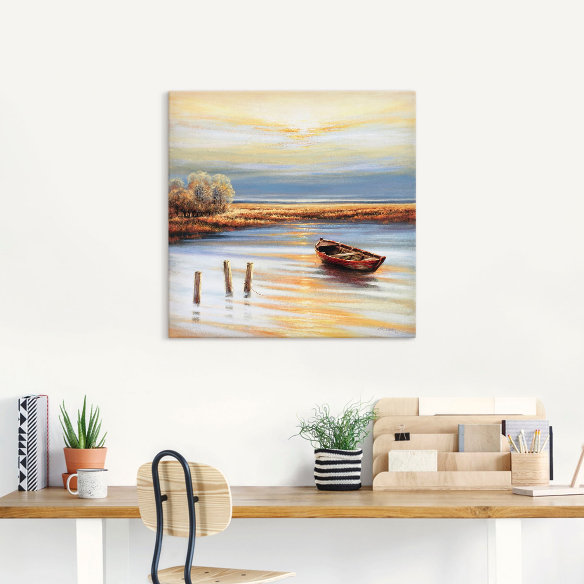 Artland Tableau sur toile »Küstenlinie« 1 cuis tlg. auf Holzrahmen gespannt