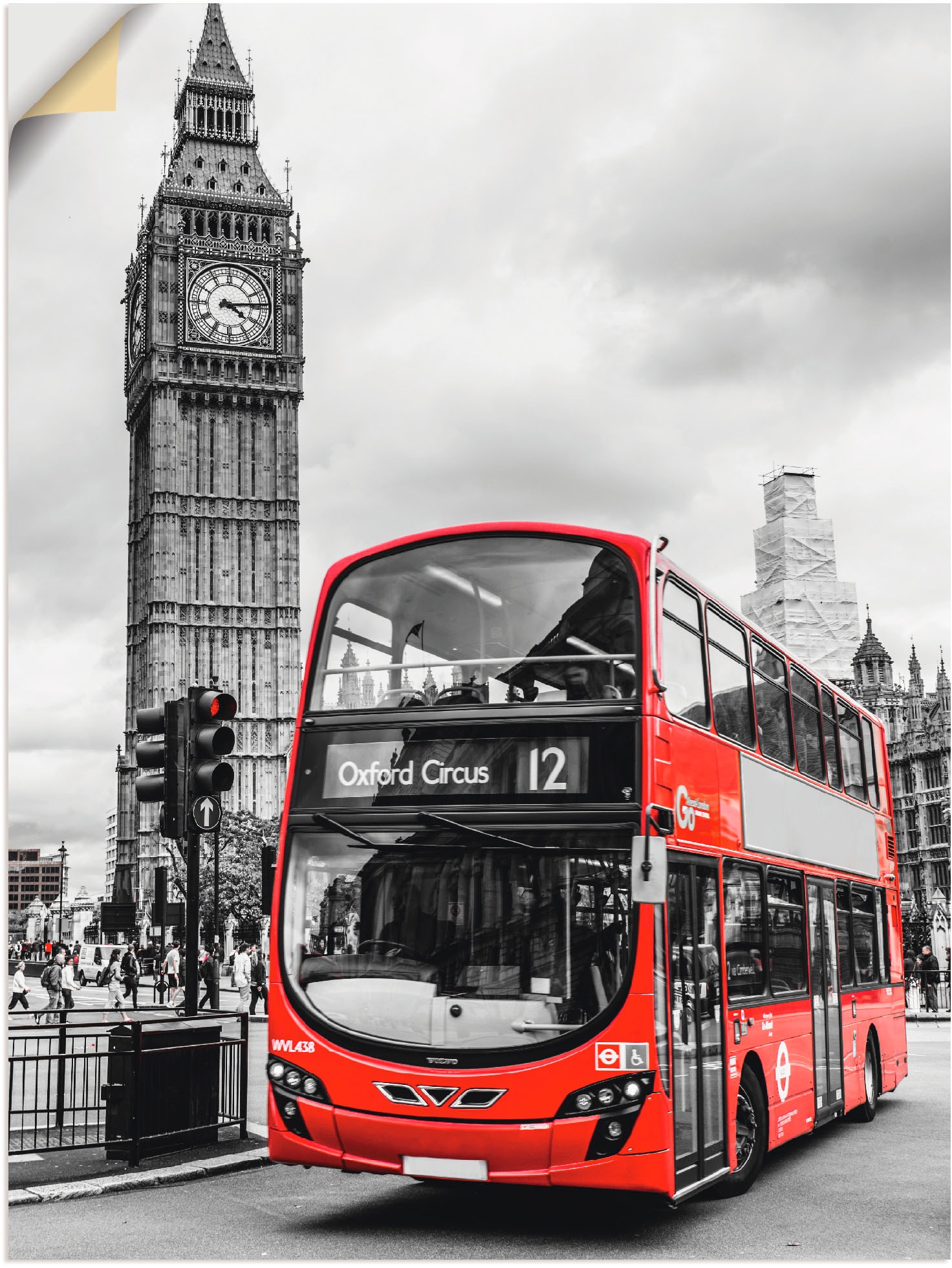 Image of Artland Wandbild »London Bus und Big Ben«, Gebäude, (1 St.), in vielen Grössen & Produktarten - Alubild / Outdoorbild für den Aussenbereich, Leinwandbild, Poster, Wandaufkleber / Wandtattoo auch für Badezimmer geeignet bei Ackermann Versand Schweiz