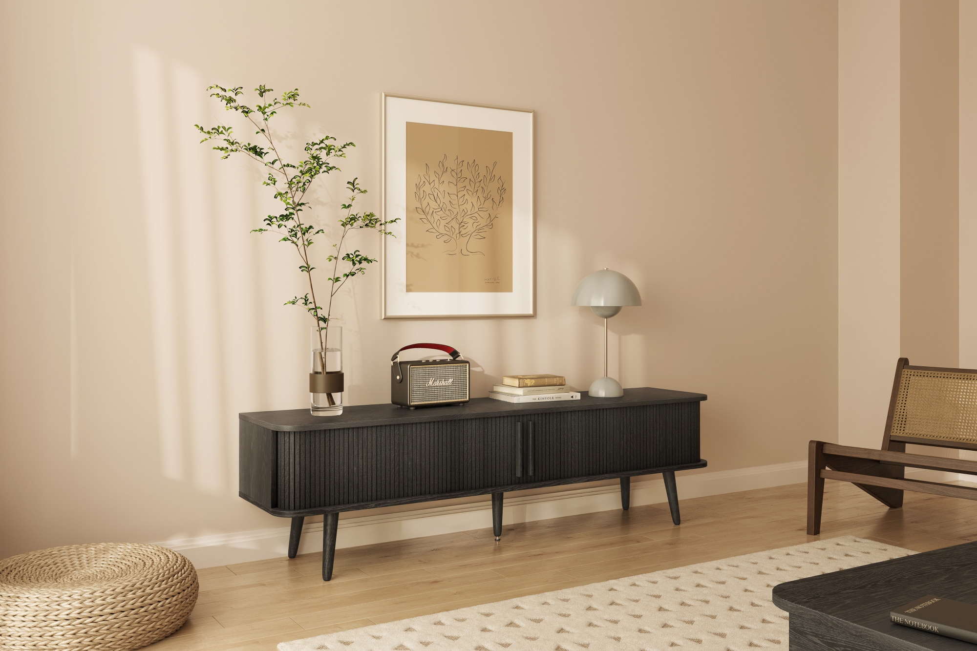 Image of Woodman TV-Board "Rove" besonderes Design, in zwei Breiten, mit Eichenholzfurnier, FSC