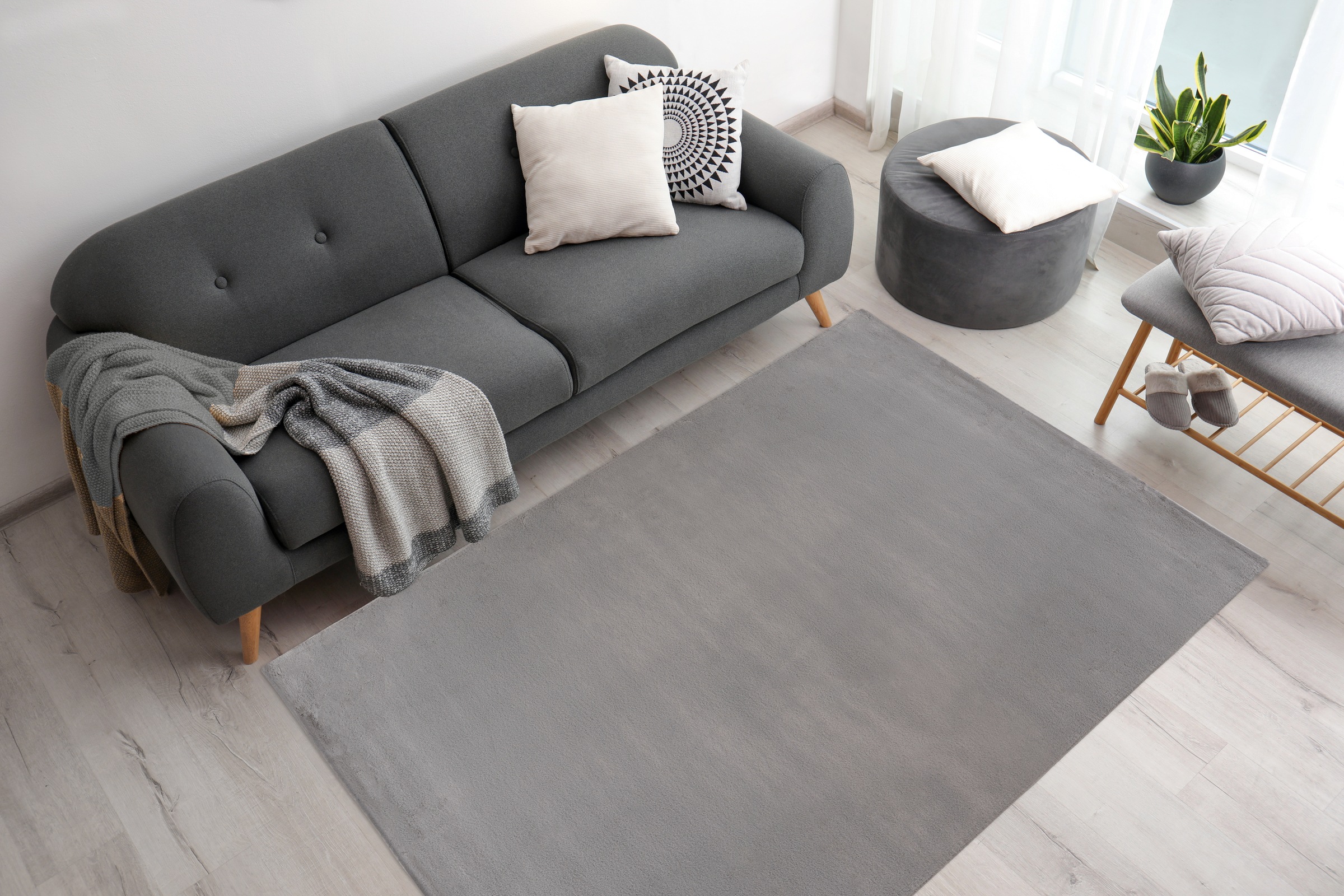 me gusta Tapis »Rabbit Prime 125« Rectangulaire 18 mm Höhe Kaninchenfell Haptik, flauschig weich, geeignet für  Fussbodenheizung