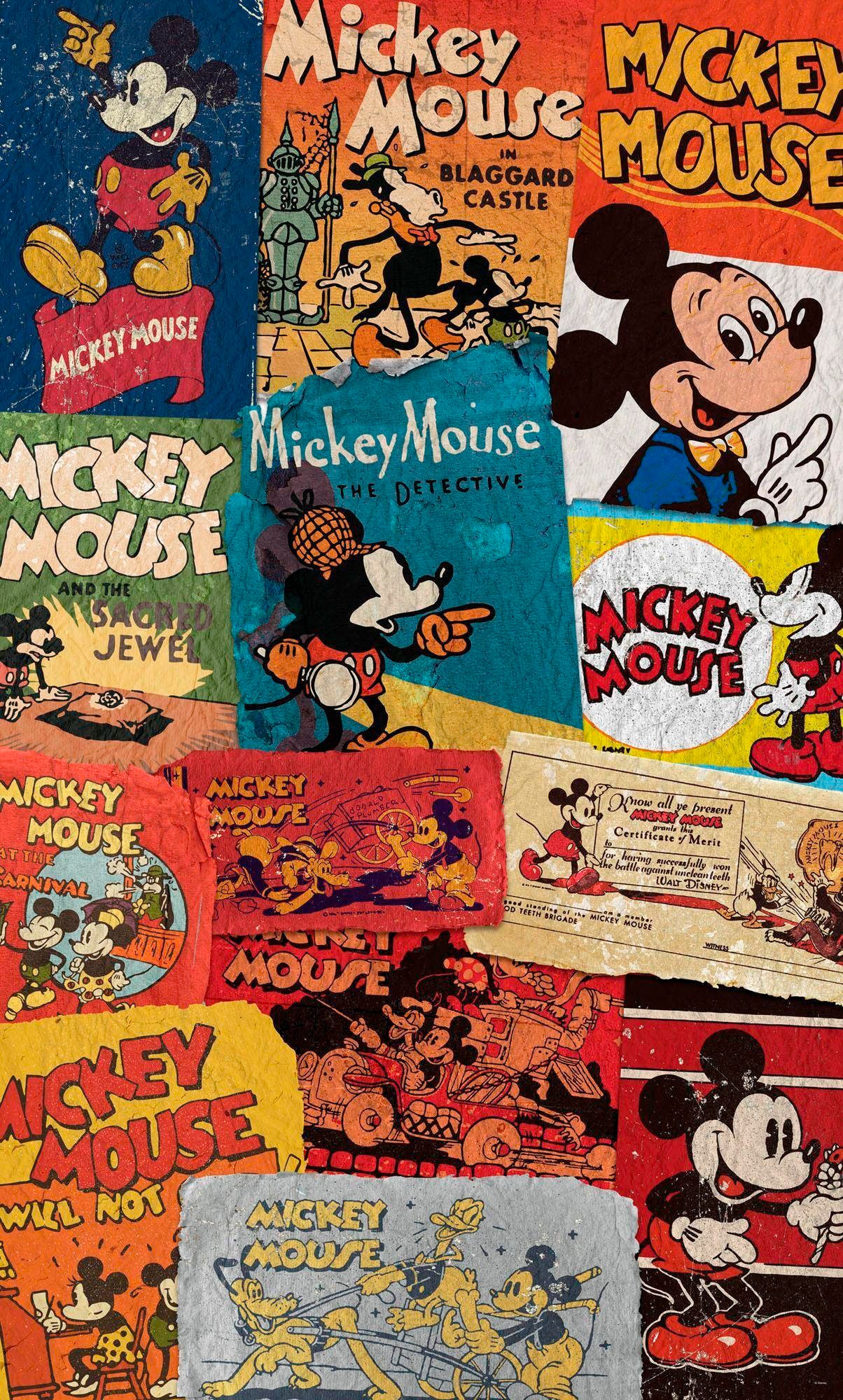 Image of Komar Vliestapete "Digitaldruck Vlies - Mickey - Billboard - Grösse 120 x 200 cm" bedruckt glatt Kinderzimmer