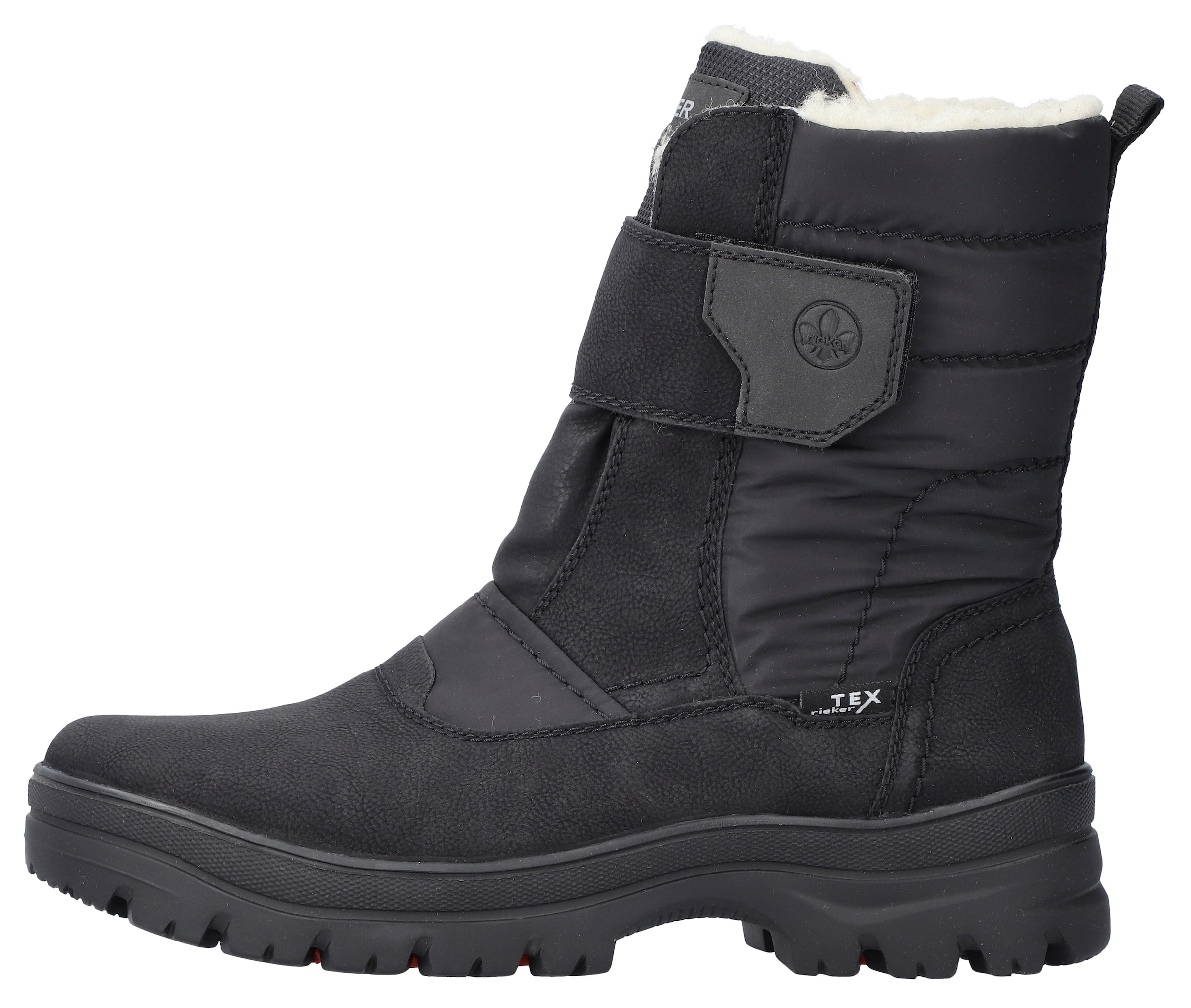 Rieker Winterstiefel, Klettboots mit Lammwollfutter, Flip Grip-Laufsohle und TEX-Membran