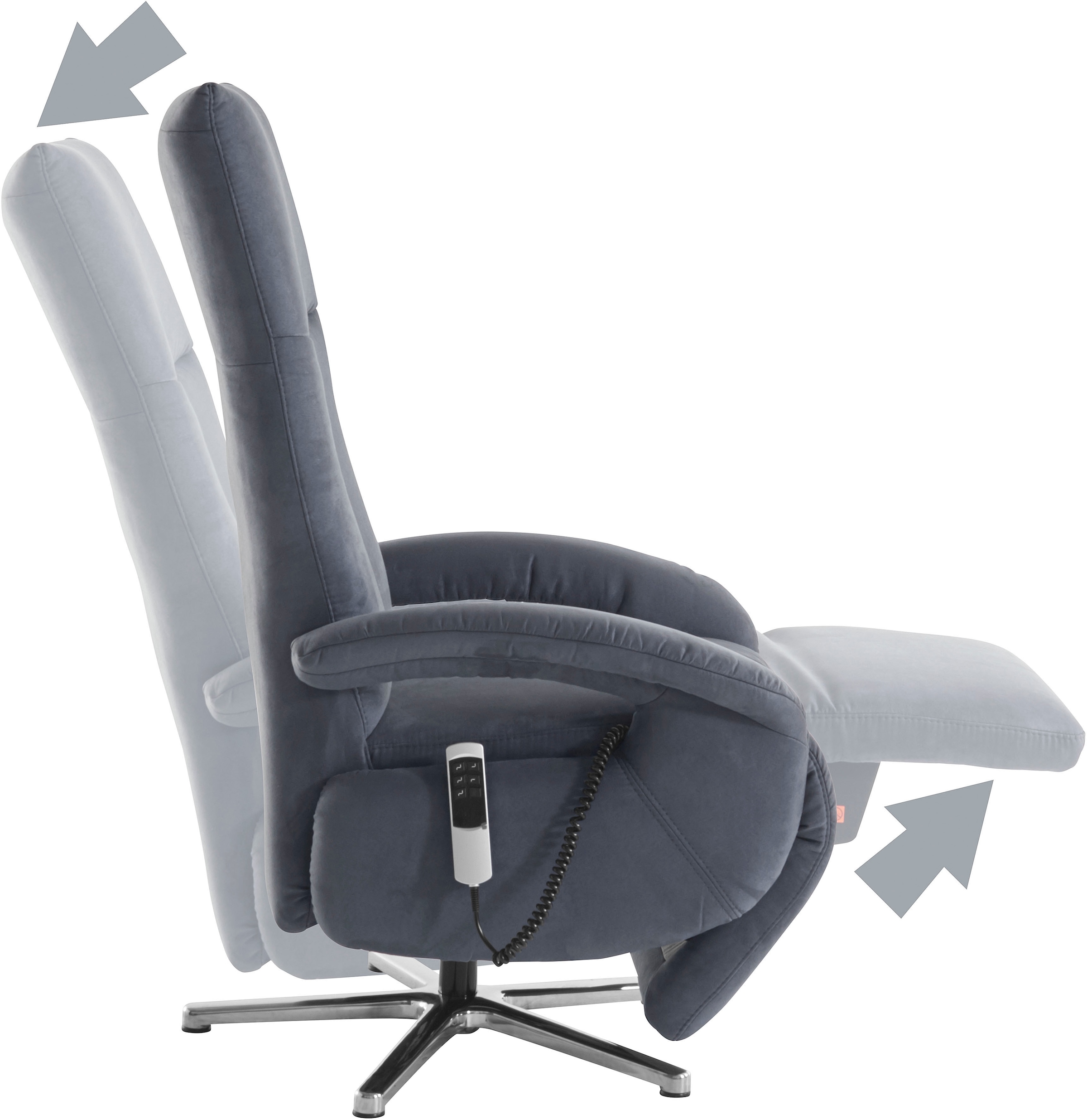 sit&more Fauteuil TV »Tycoon mit Kopfteilverstellung und 360° Drehfunktion« wahlweise manuell oder elektrischer Funktion, auch mit Akku (kabellos)