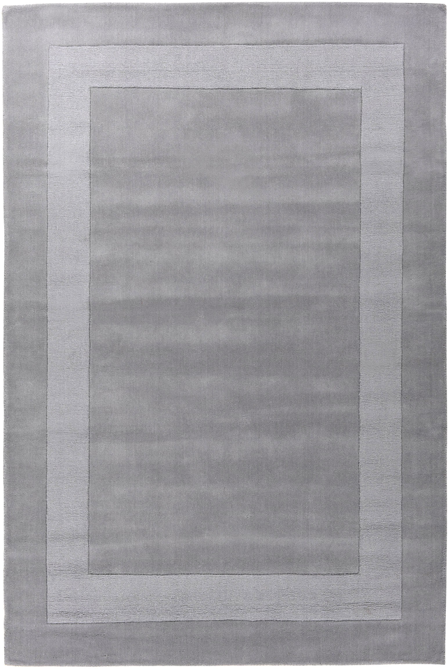 THEKO Wollteppich »USEDOM 8301«, rechteckig, 11 mm Höhe, Uni Farben, reine Wolle, handgetuftet, mit Bordüre