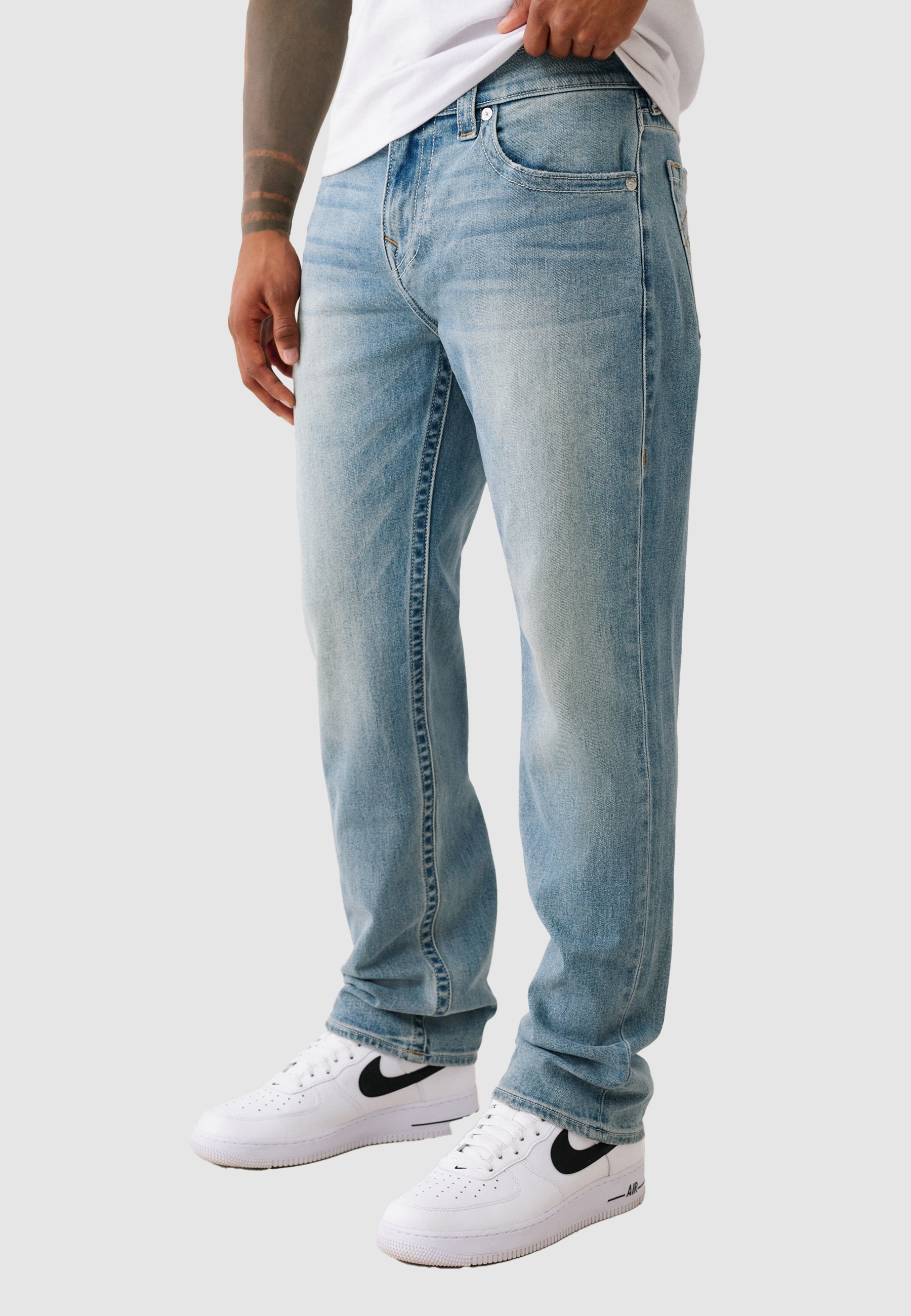 True Religion Jeans taille basse »GENO SN NO FLAP 32 IN« mélange coton, coupe décontractée