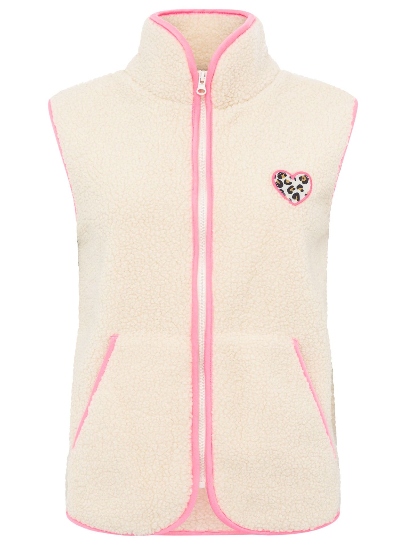 Zwillingsherz Gilet polaire »"Leo Herzpatch"« kuschelig weich, mit Eingriffstaschen, Stehkragen, Reissverschluss