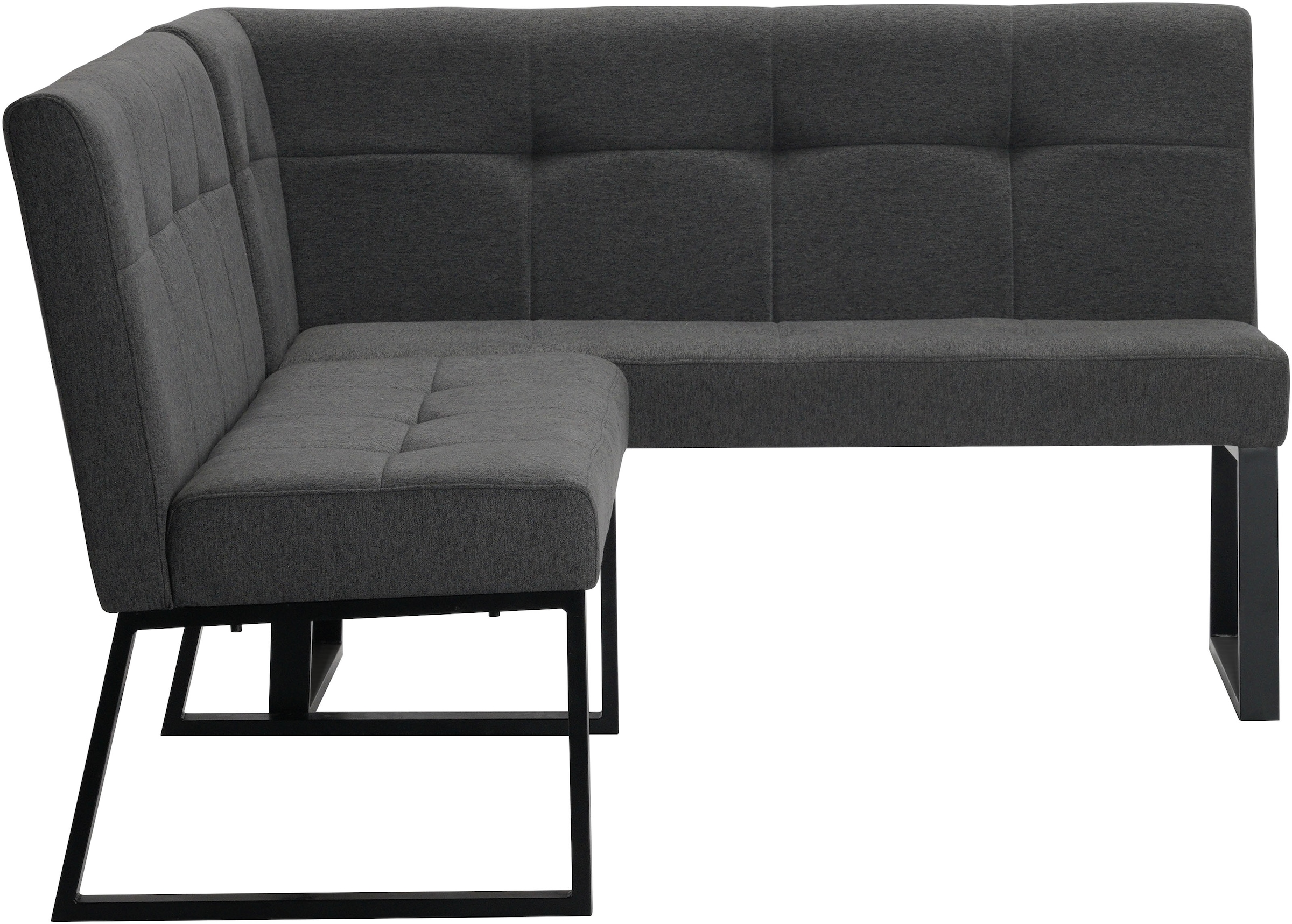 GOODproduct Eckbank »Geranie, Sitz -und Rücken gepolstert, Knopfheftung« zwei Bezugsstoffe, zwei Stofffarben, pulverbeschichtetes Metallgestell