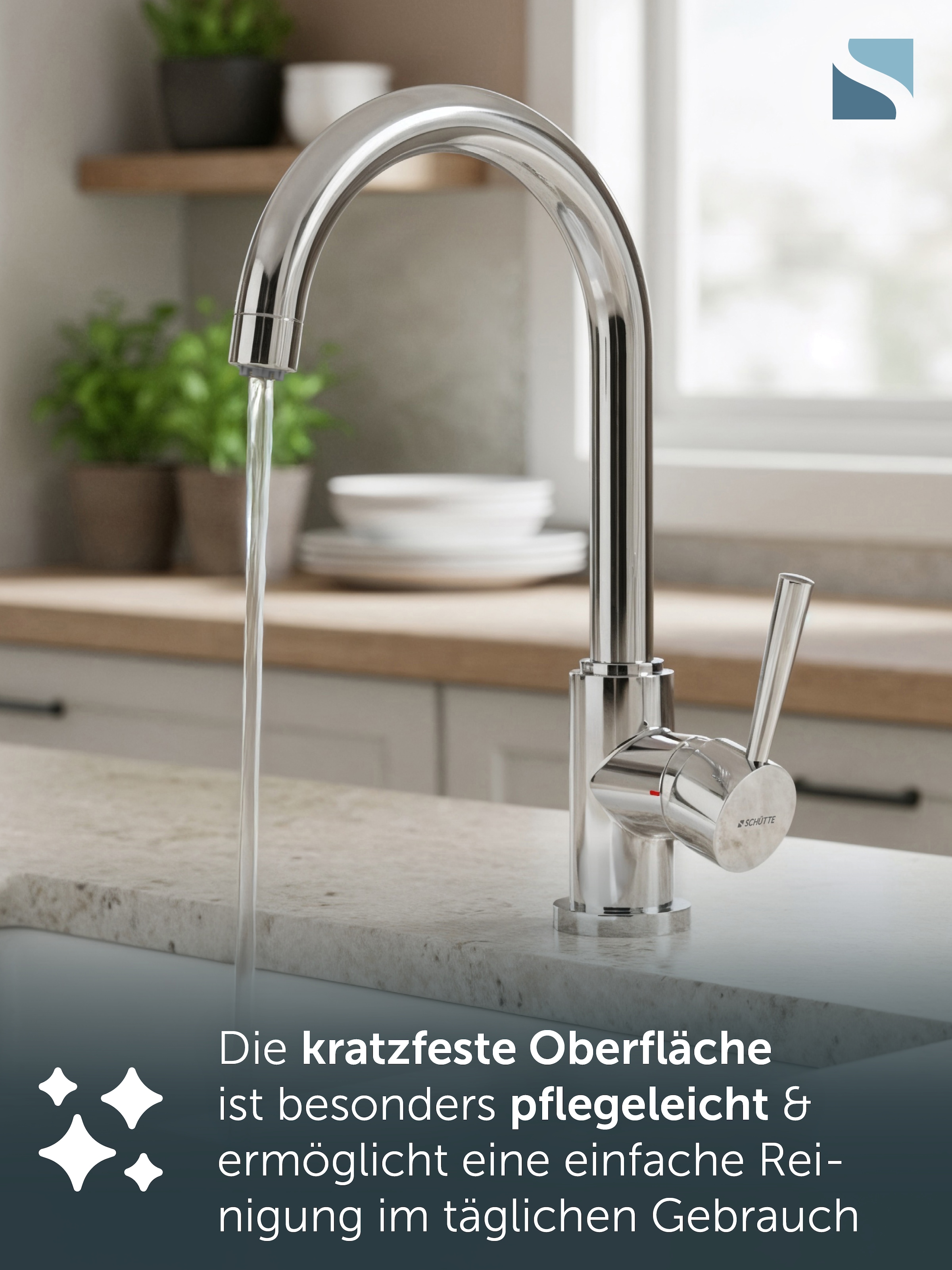 Schütte Robinet d'évier »Cornwall« robinetterie basse pression, anti-goutte, pivotant à 360°, régulateur de débit de marque