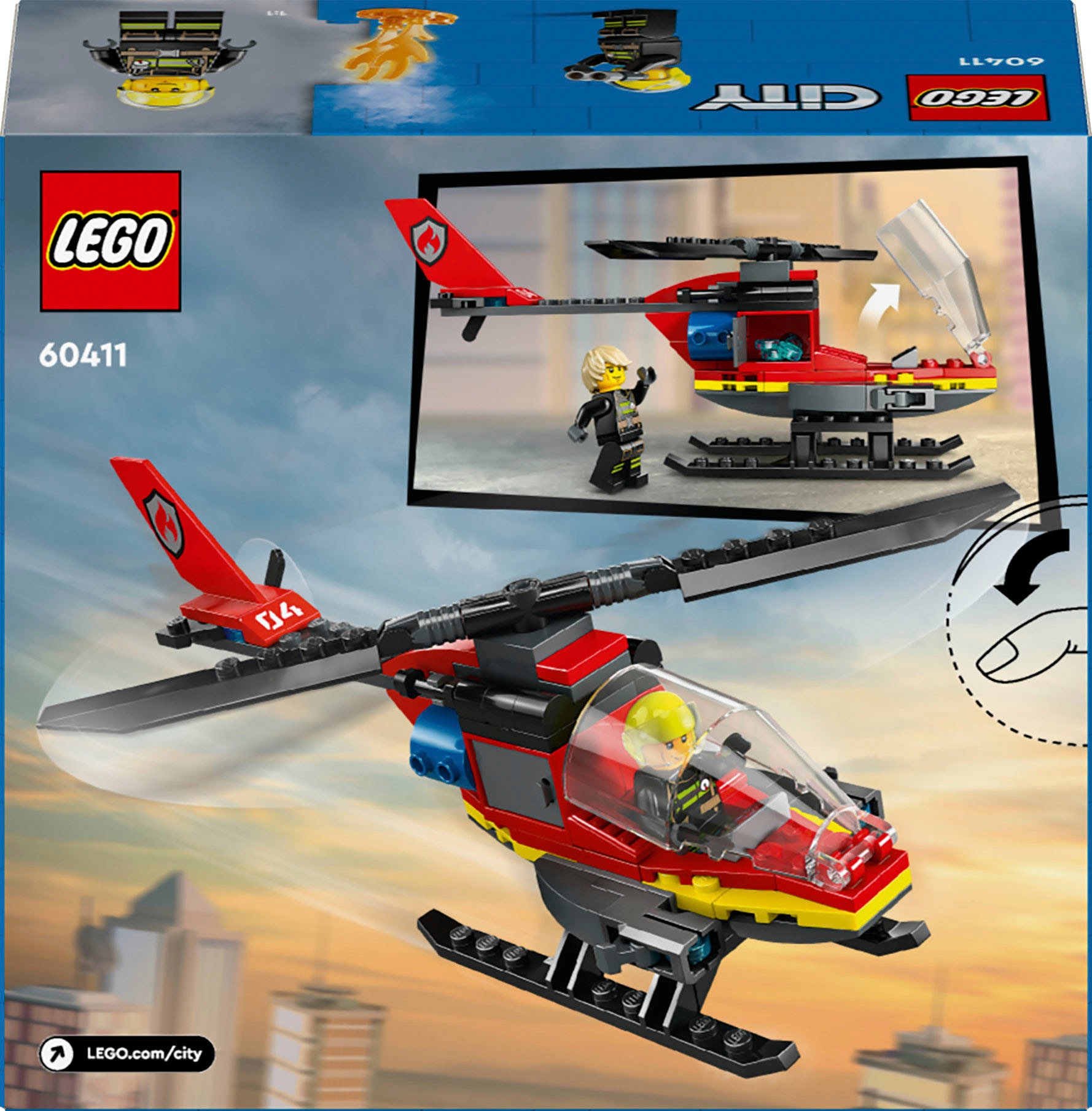 LEGO® Pions de construction »Feuerwehrhubschrauber (60411), LEGO City« Made in Europe