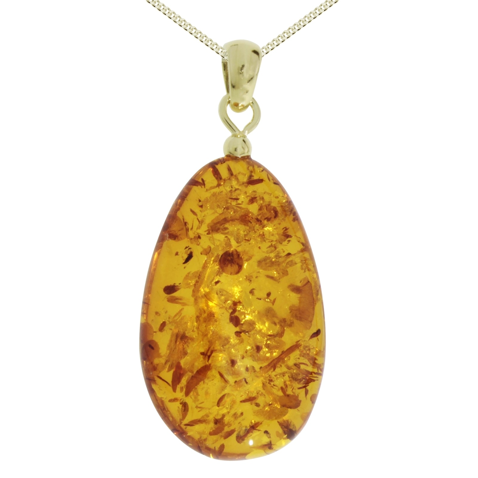 Image of OSTSEE-SCHMUCK Kette mit Anhänger "Ostsee-Schmuck Kette mit Anhänger Tropfen ca. 30 mm lang"