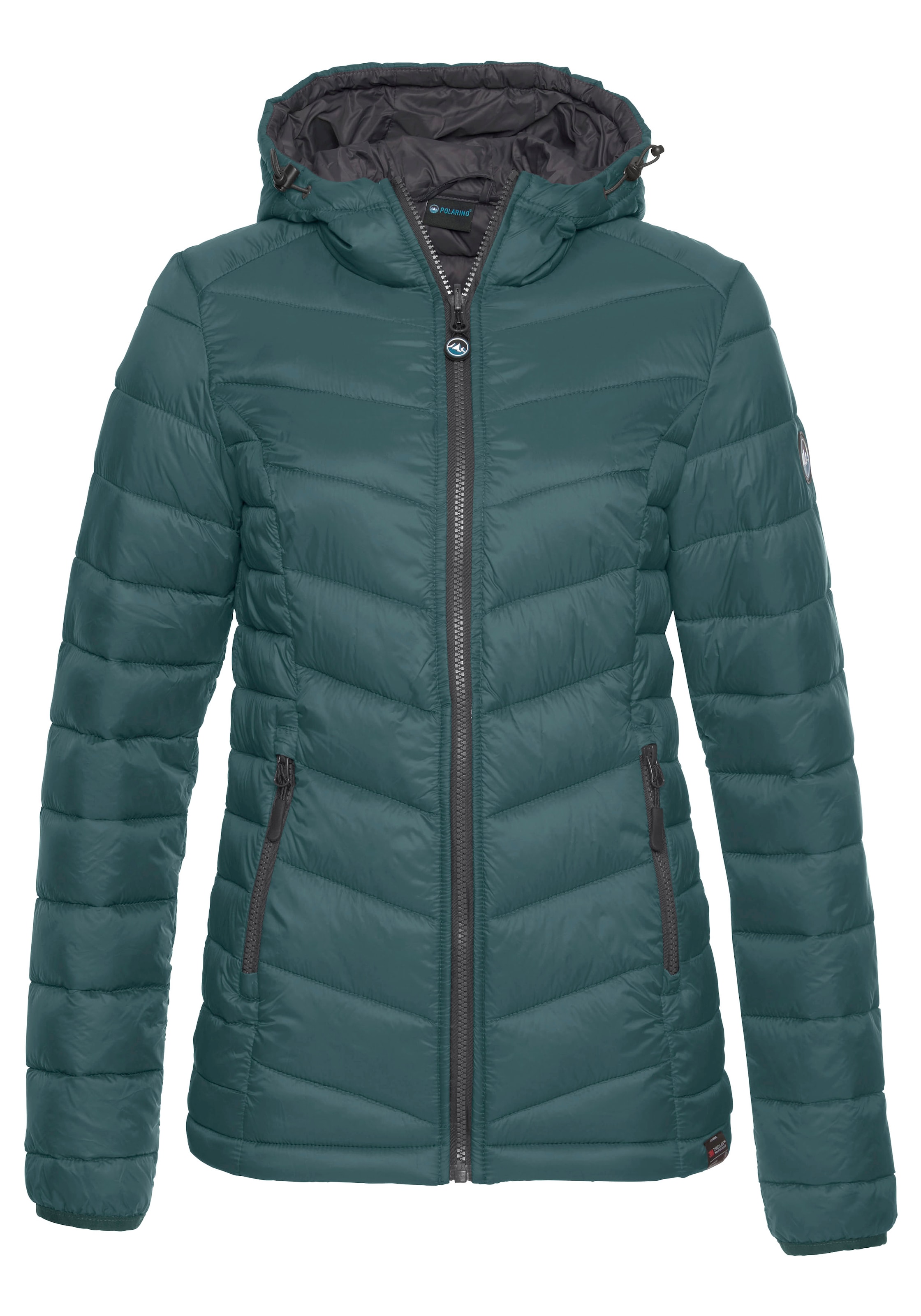 Polarino Steppjacke, mit Kapuze, Übergangsjacke für kühle Tage, aus leichtem Webmaterial