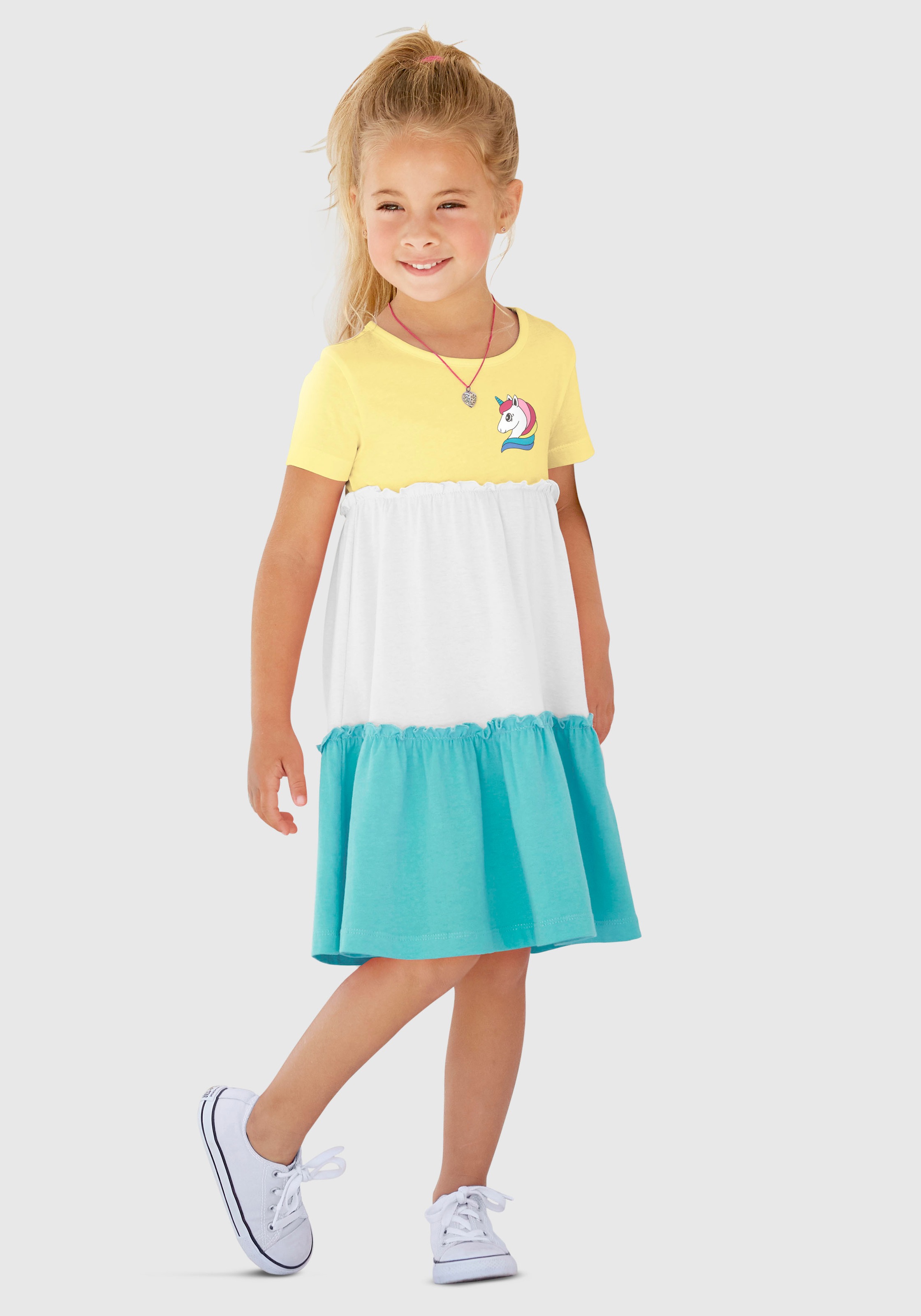 Image of KIDSWORLD Jerseykleid, mit kleinem Einhornmotiv bei Ackermann Versand Schweiz